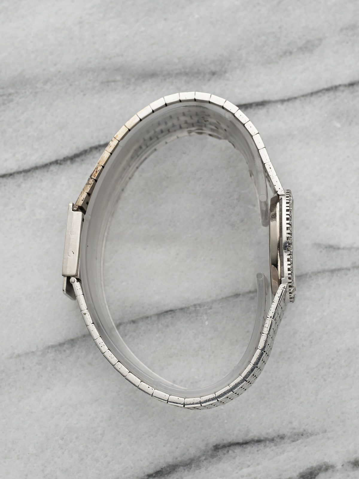 Vintage 1980s Ladies Piaget 9706 18K WG Opal Dial Diamond Bezel Manual 24mm