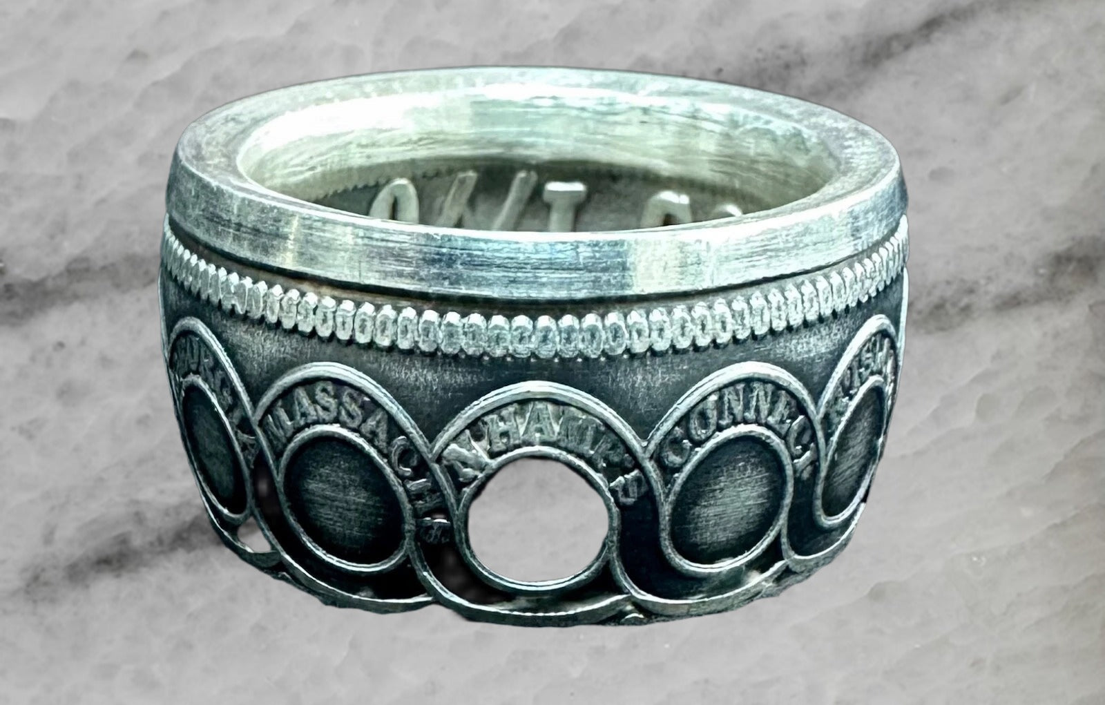 Continental Dollar 999 Fine Silver Handcrafted Coin Ring Size 10.25