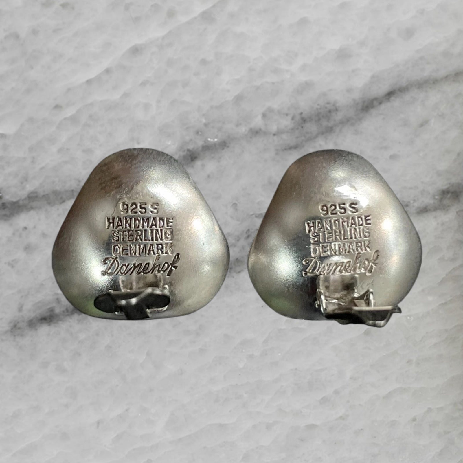 Danehof Denmark Handmade Sterling Silver Modernist Ear Clips