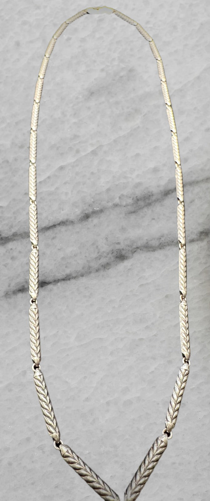 David Yurman Sterling Silver Chevron Stax Fringe Pendant Necklace w Diamonds 26