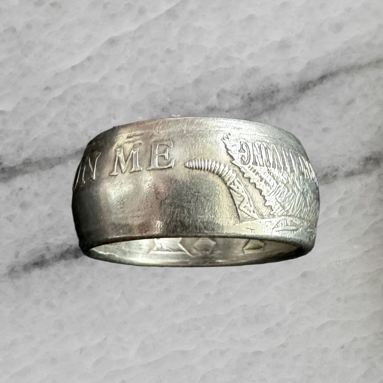 Dont Tread On Me 999 Fine Silver Handcrafted Coin Ring Size 10.5