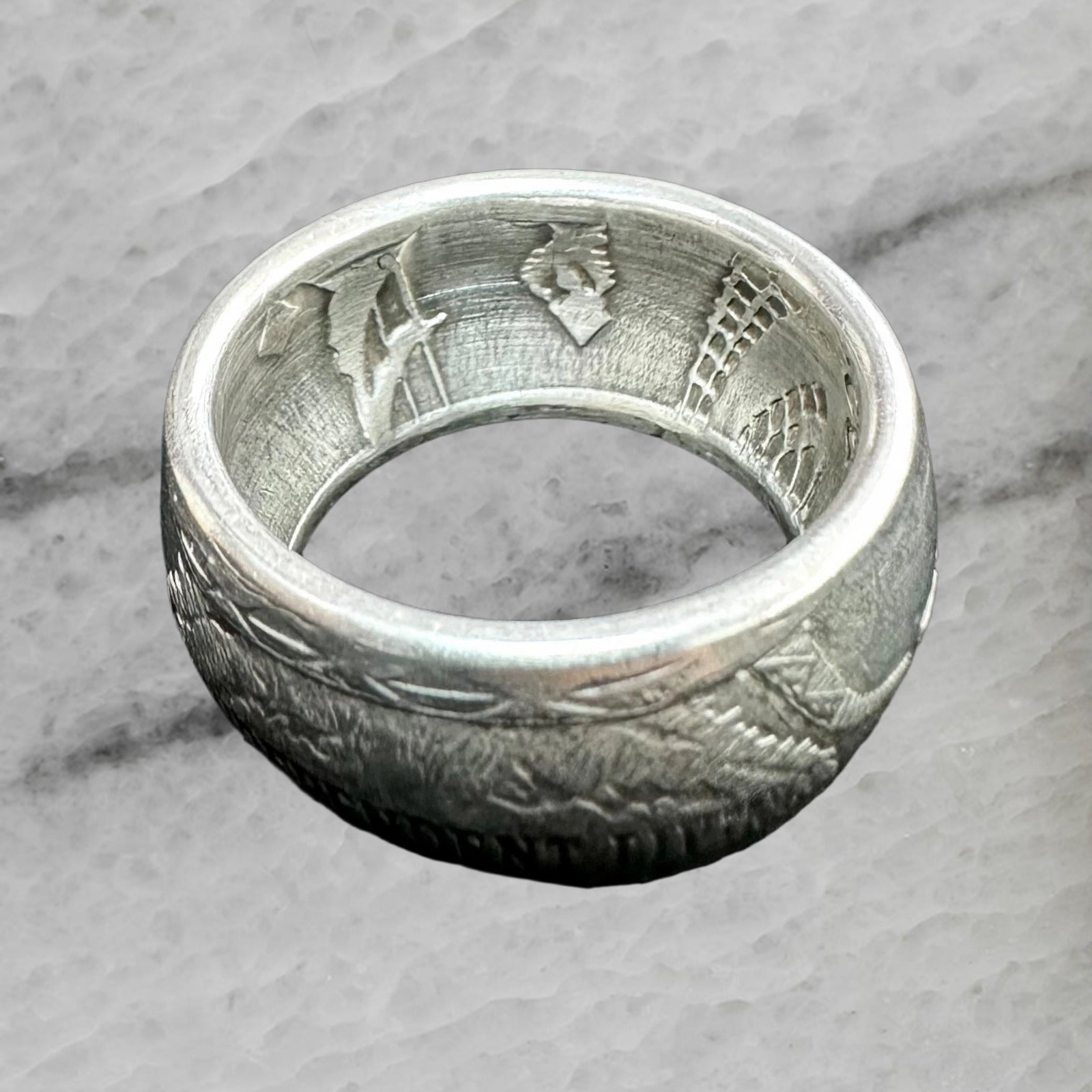 Dont Tread On Me 999 Fine Silver Handcrafted Coin Ring Size 10.5