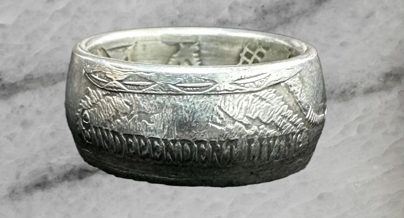 Dont Tread On Me 999 Fine Silver Handcrafted Coin Ring Size 10.5