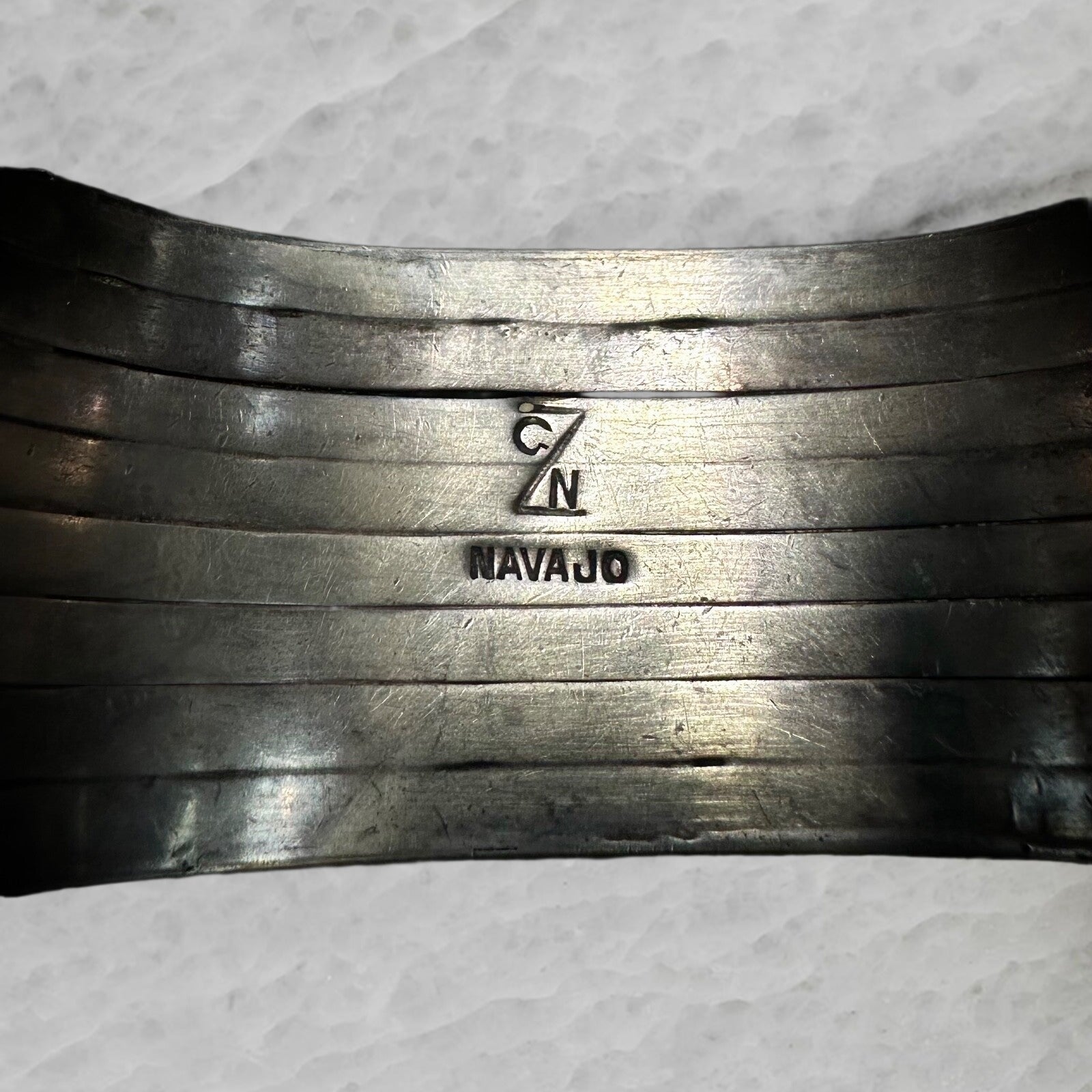 Gibson Nez Vintage Navajo Sterling Silver 3 Turquoise Heavy Cuff Bracelet