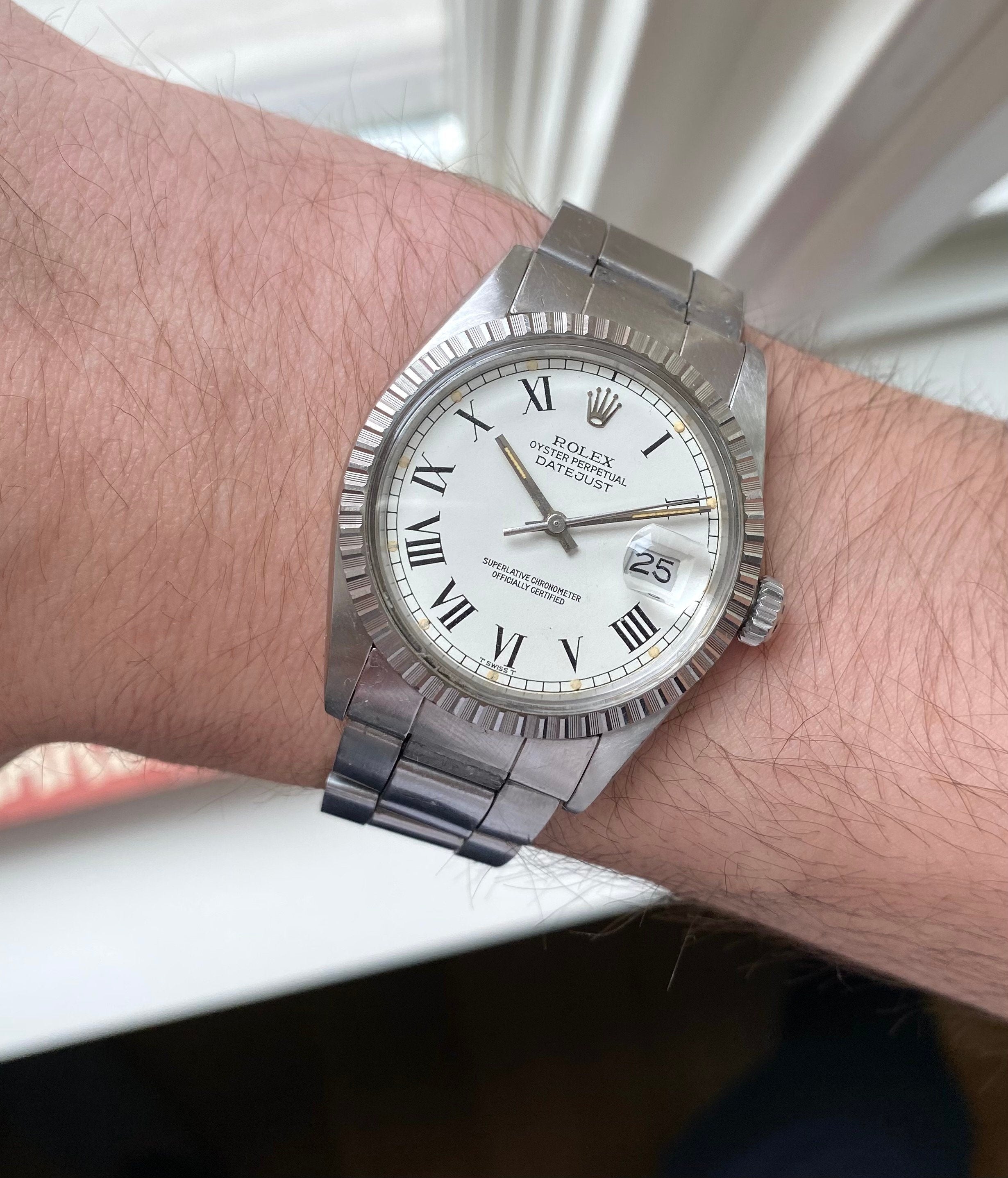 Rolex Datejust 80s Ref 16030 Automatic White Buckley Dial Quickset 36mm Watch