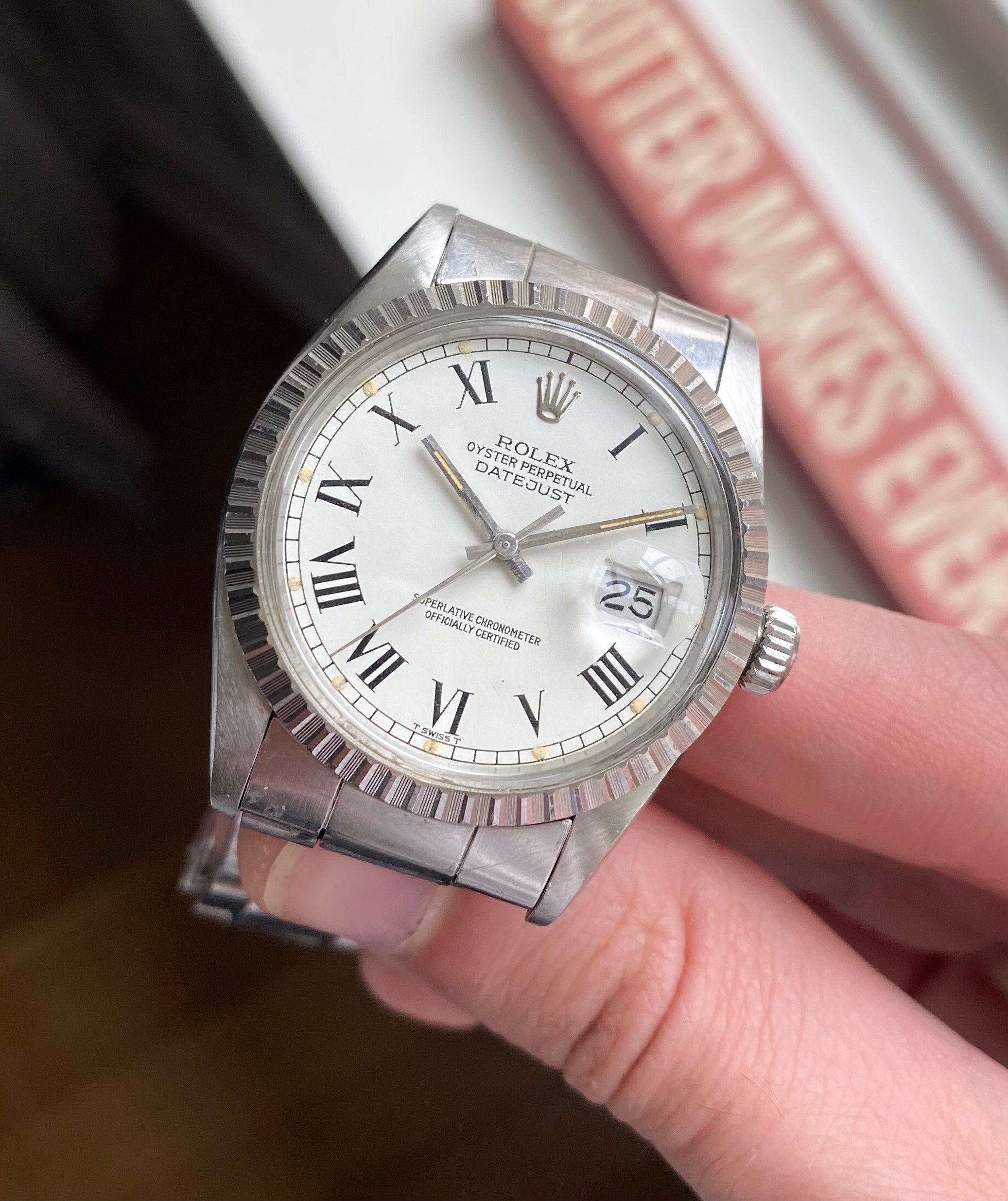 Rolex Datejust 80s Ref 16030 Automatic White Buckley Dial Quickset 36mm Watch