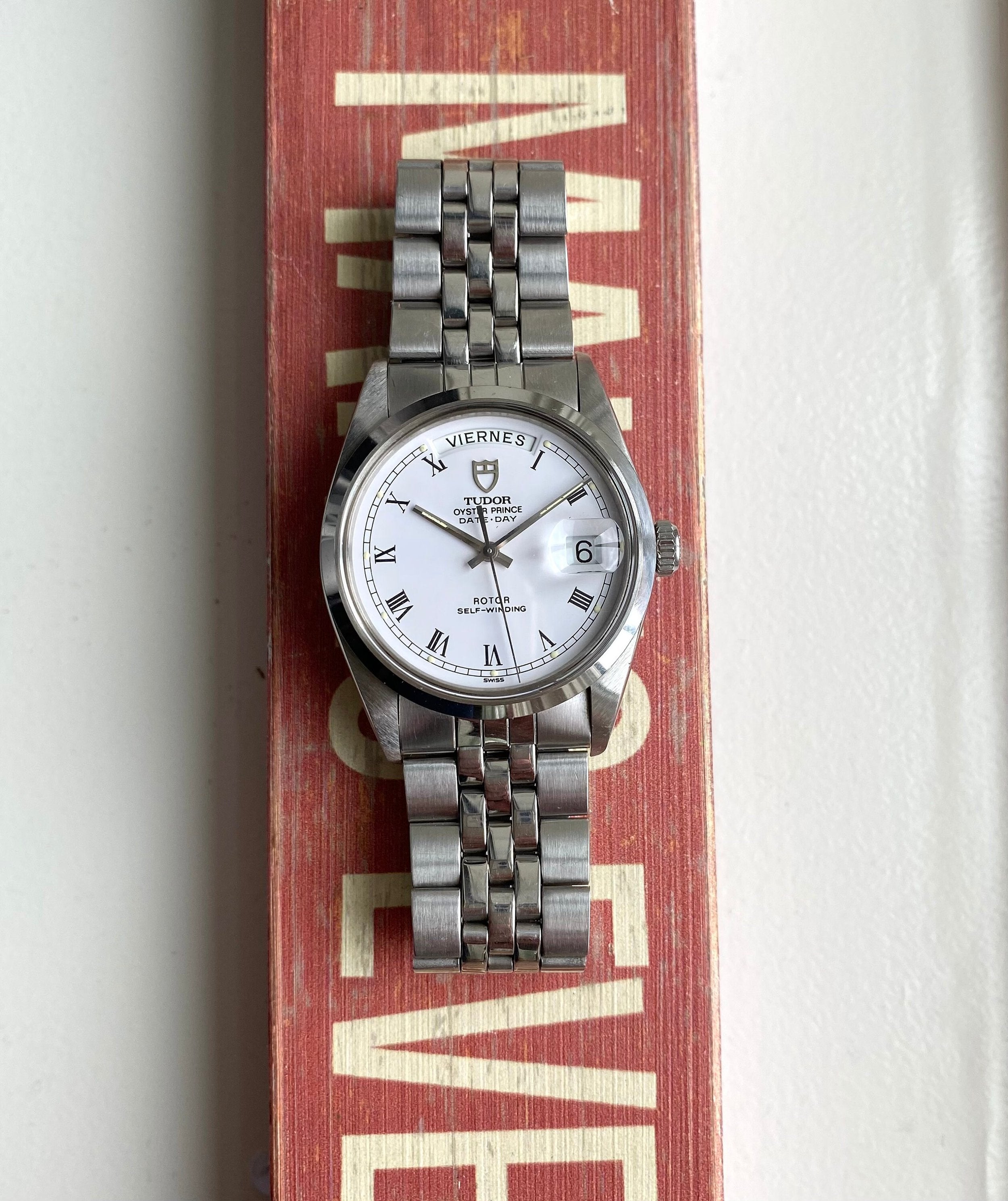 Tudor Oysterprince Date Day 80s Ref 94500 Automatic White Dial w/ Box and Papers Watch