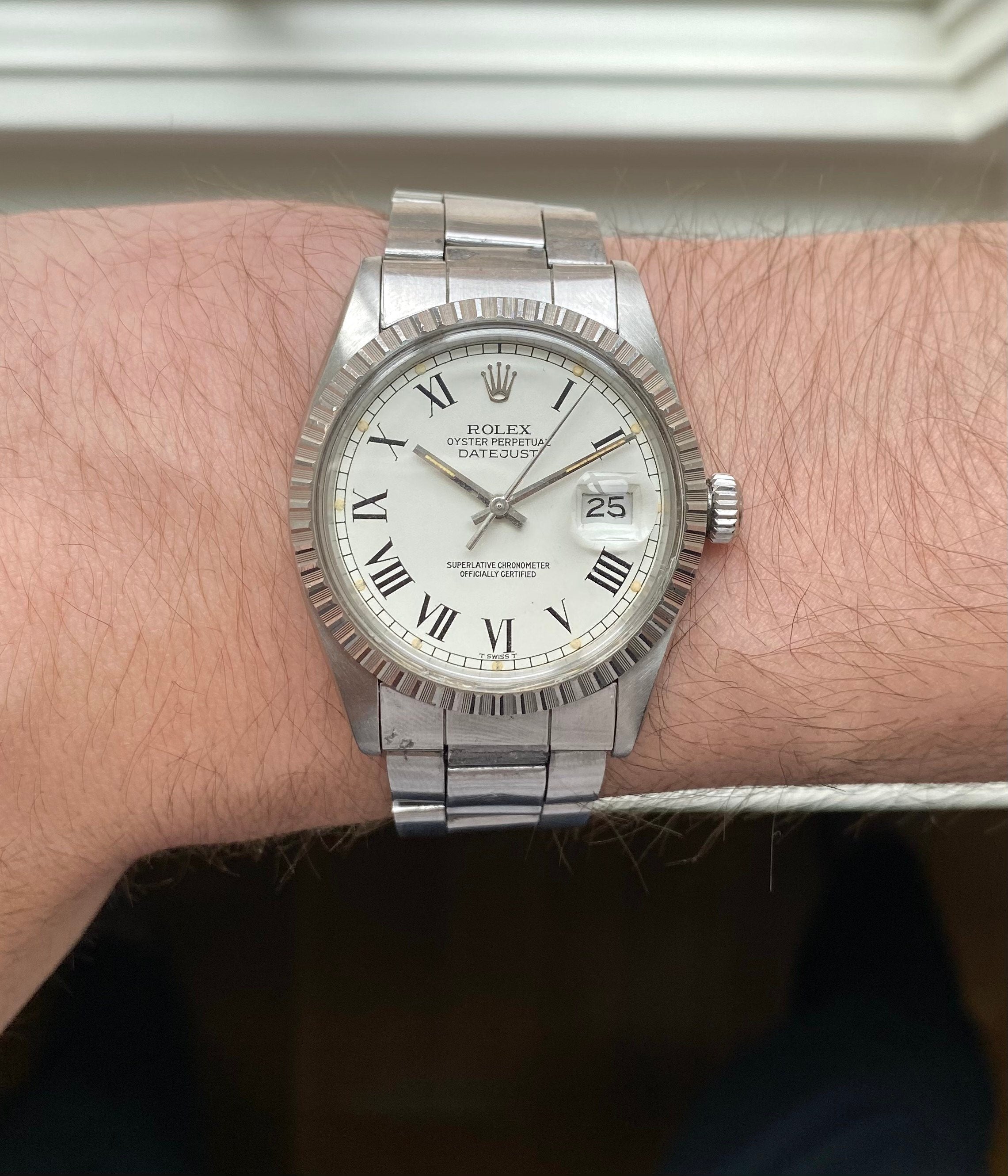 Rolex Datejust 80s Ref 16030 Automatic White Buckley Dial Quickset 36mm Watch