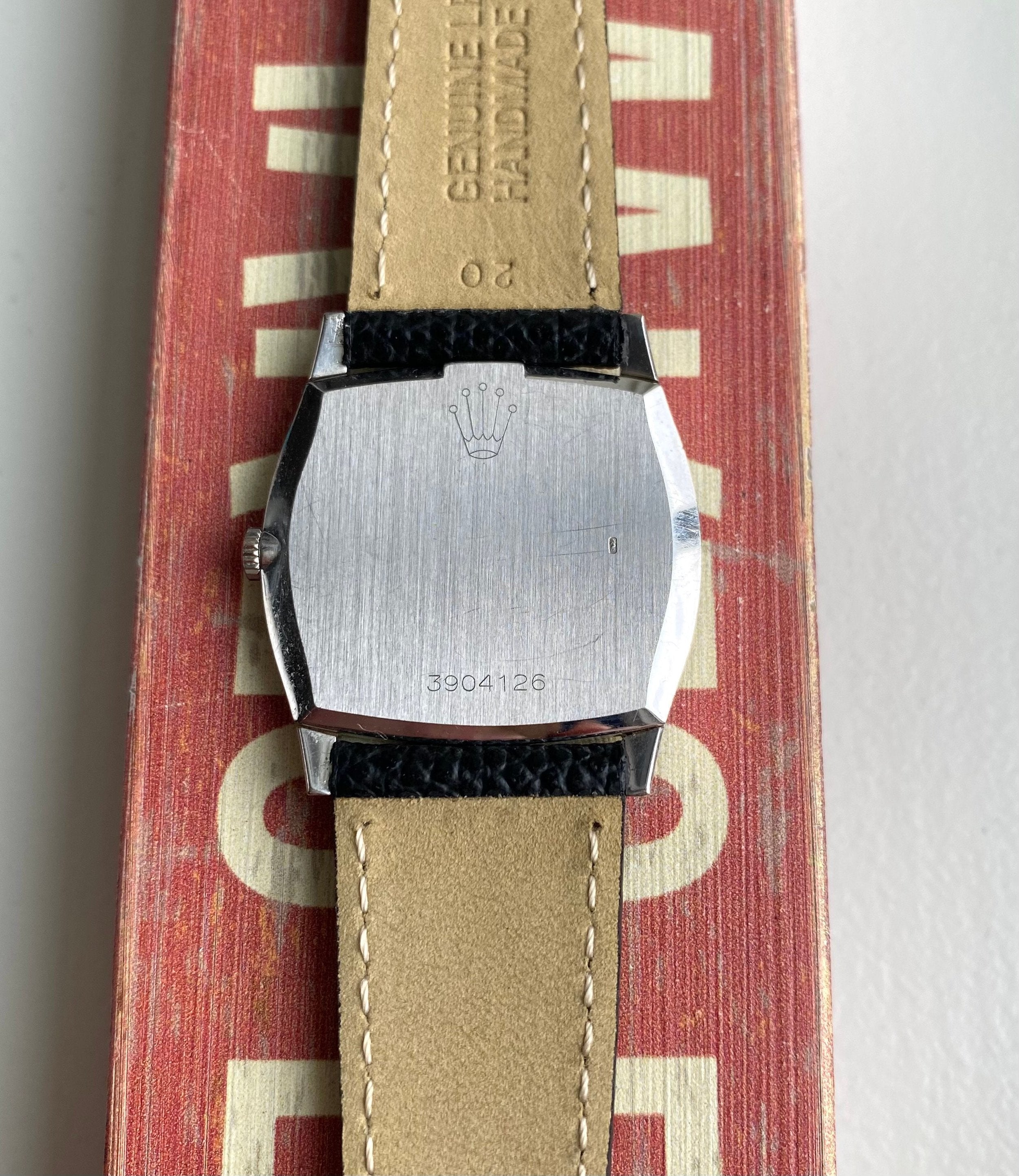 Vintage Rolex Cellini Ref 3805 70s Manual Wind 18K White Gold Blue Dial Watch