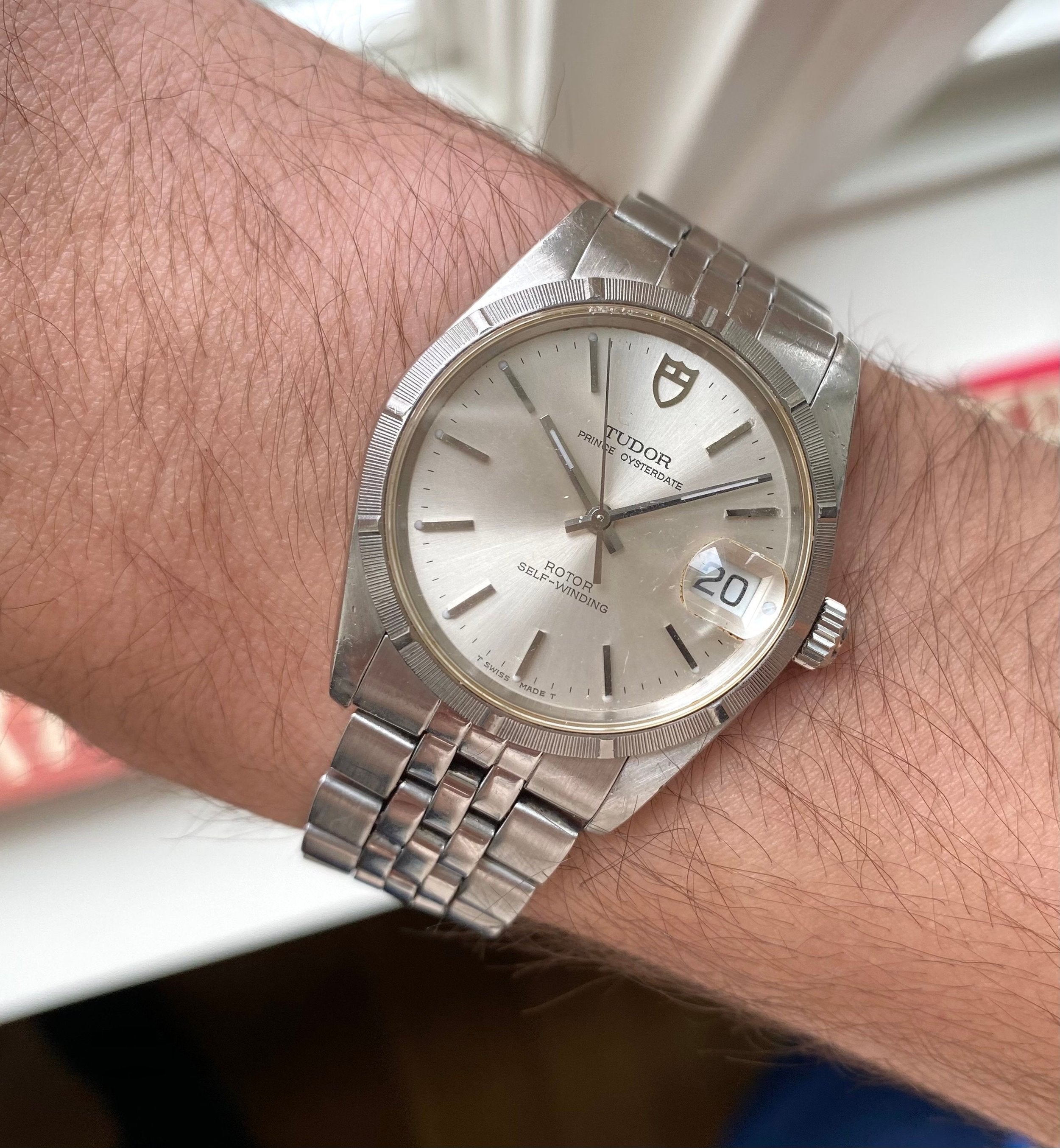 Tudor Prince Oysterdate 90s Ref 74010 Automatic Silver Dial Quickset Steel Watch