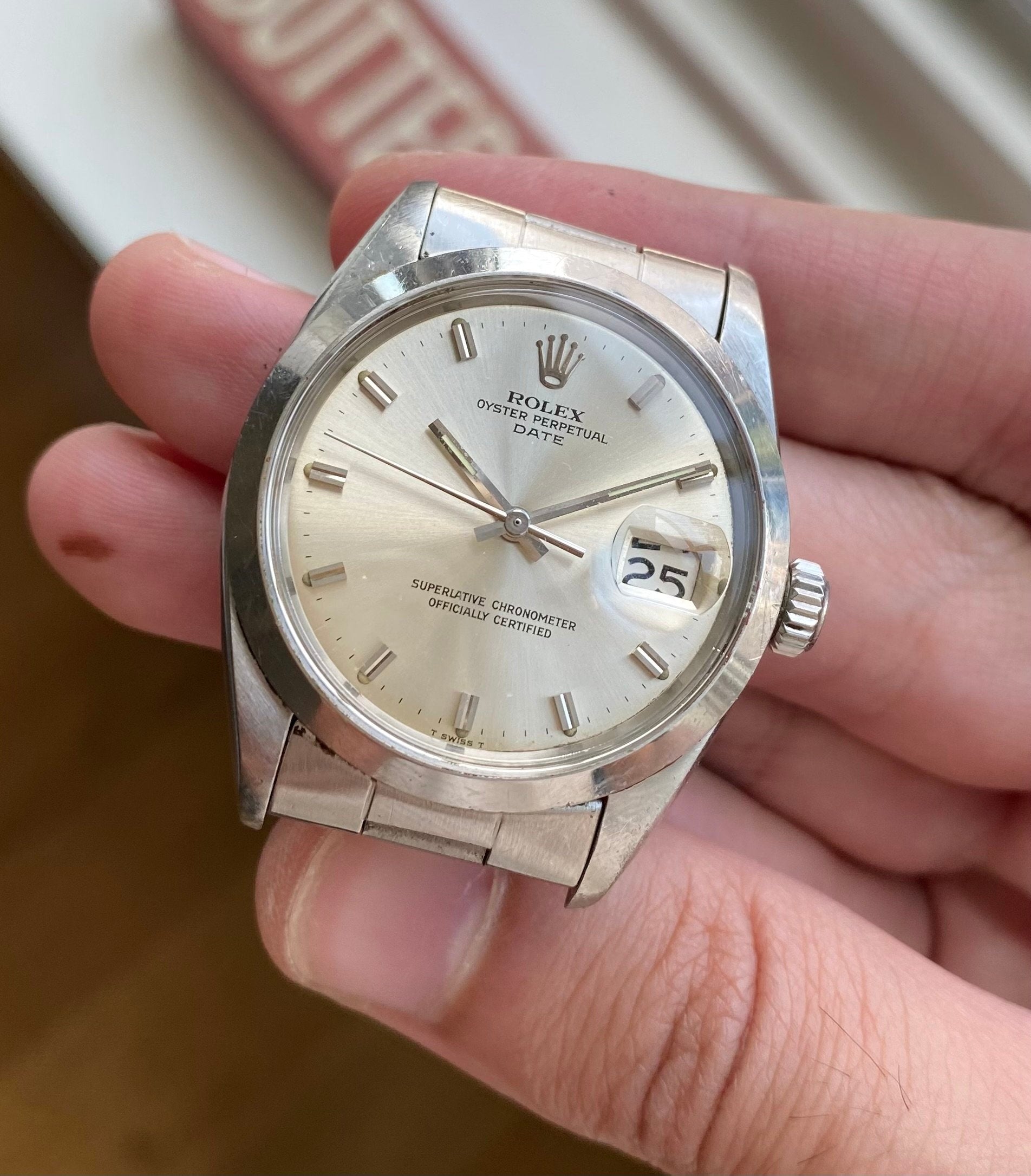 Vintage Rolex OP Date Automatic Ref 1500 Silver Dial 34mm Watch