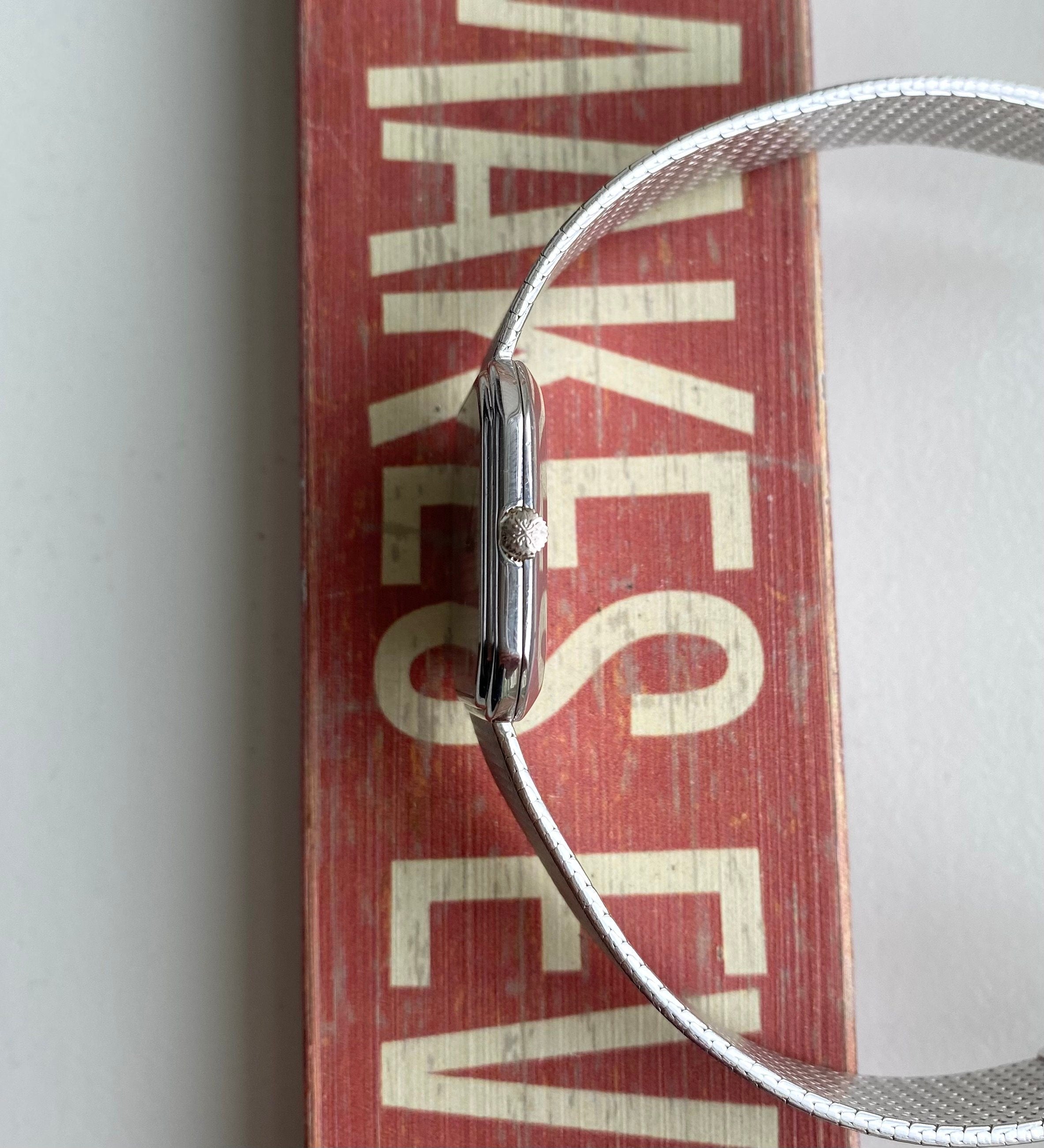 Vintage Patek Philippe 70s 18K White Gold Manual Wind White Dial w/ Bracelet