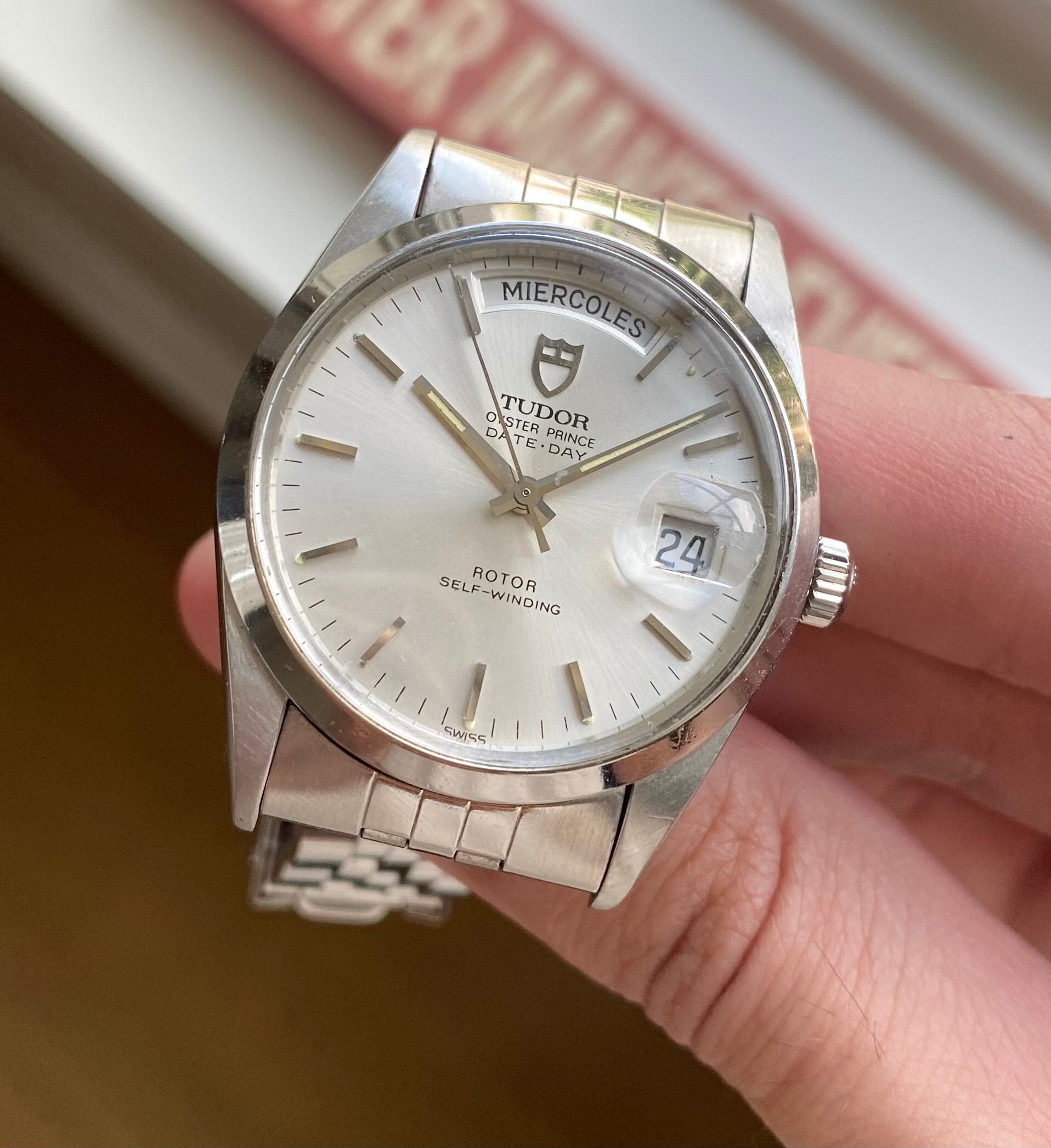 Tudor Oyster Prince Dateday 94710 Automatic Silver Dial Double Quickset Steel 36mm Watch