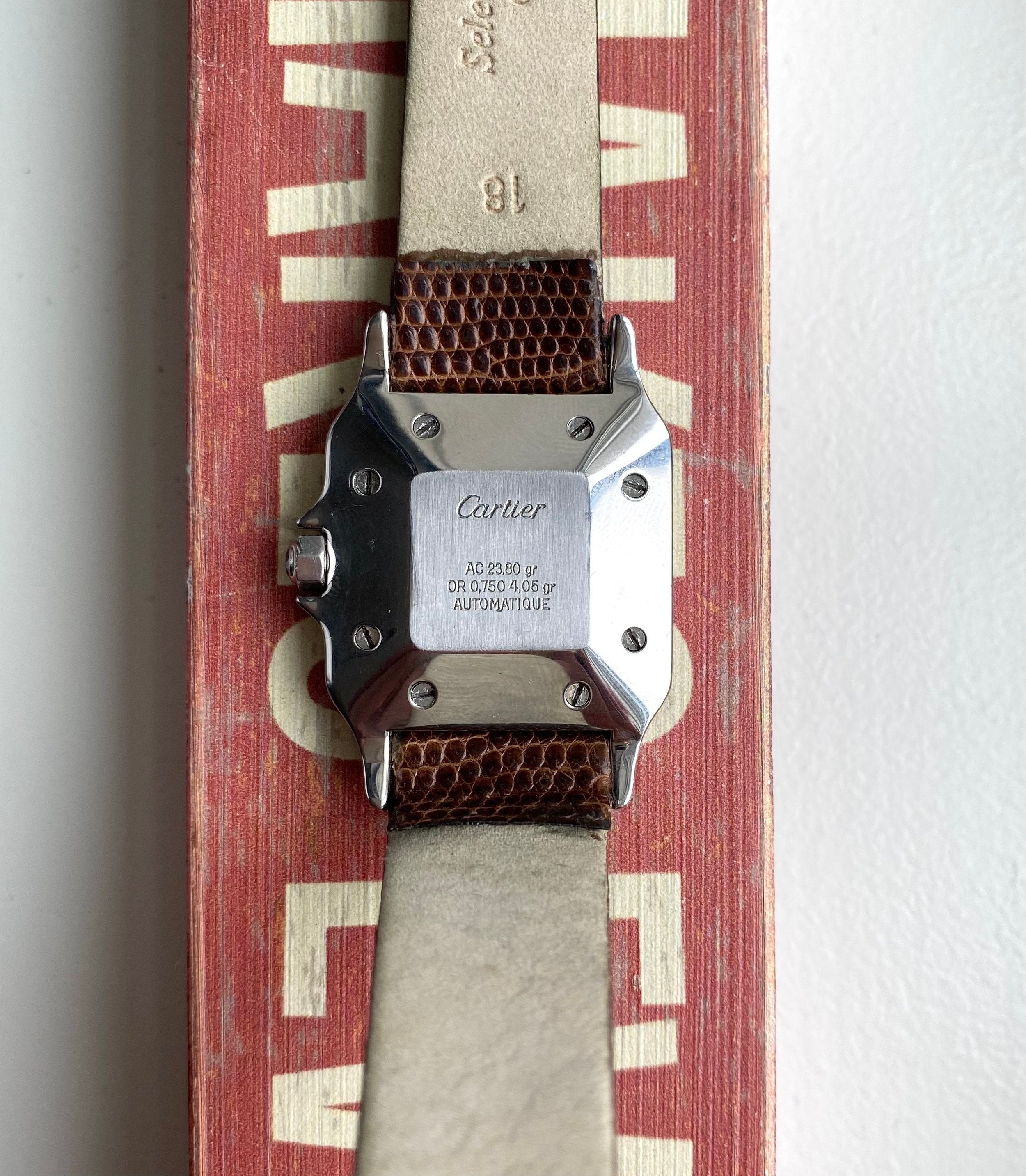 Cartier Santos Ref 2961 80s Automatic Two Tone White Roman Numeral Dial Watch