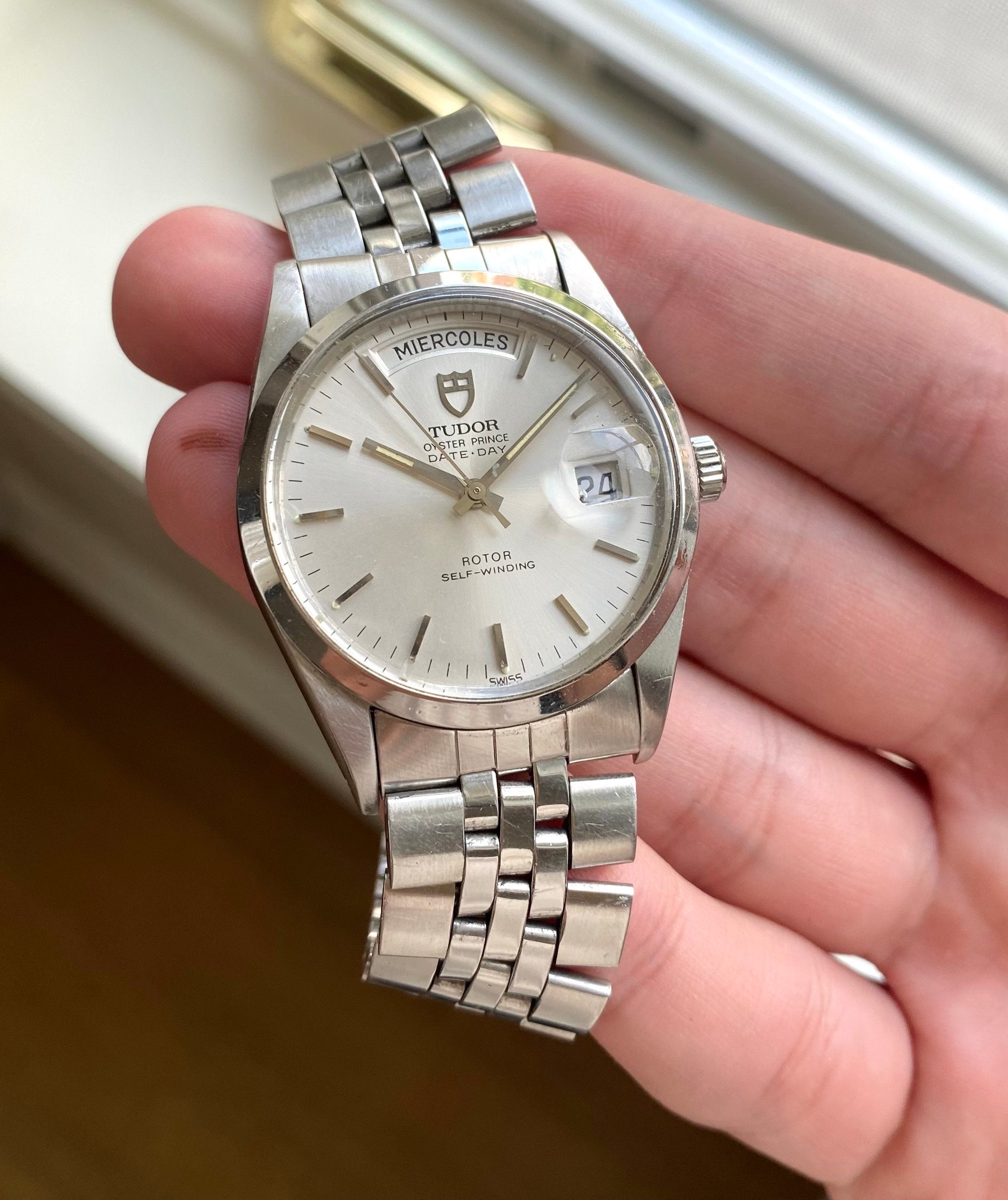 Tudor Oyster Prince Dateday 94710 Automatic Silver Dial Double Quickset Steel 36mm Watch