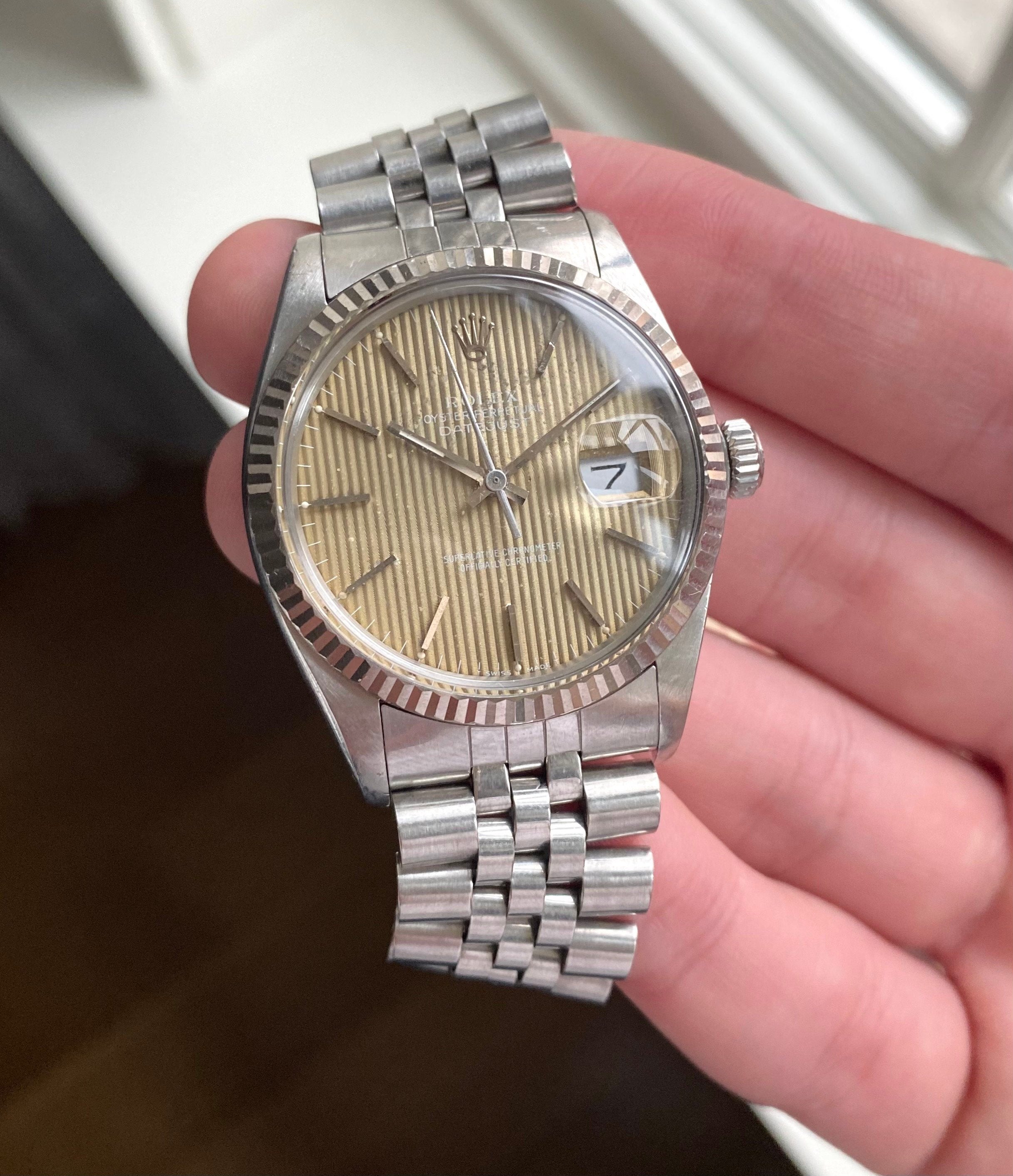 Datejust 80s Ref 16014 “Booger Green” Tapestry Dial Quickset Date 36mm