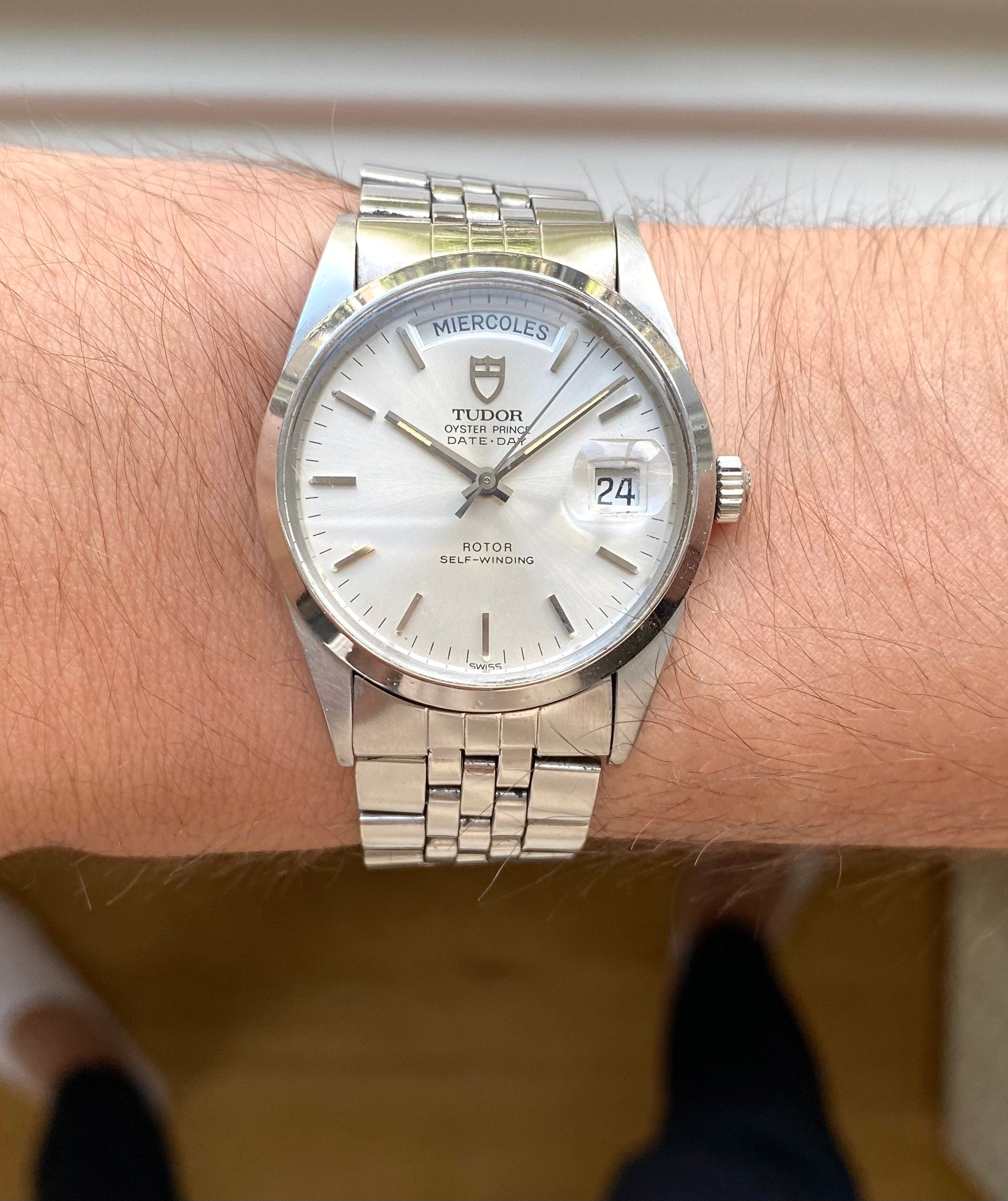 Tudor Oyster Prince Dateday 94710 Automatic Silver Dial Double Quickset Steel 36mm Watch