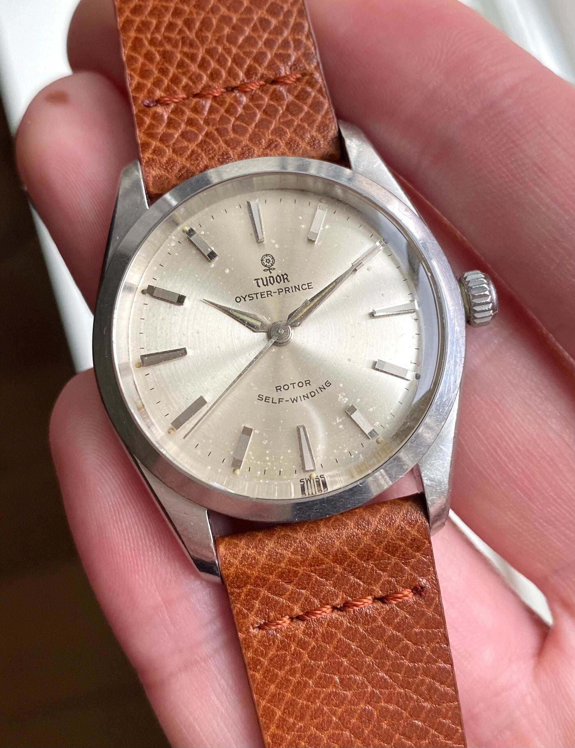 Vintage Tudor Oyster Prince 7965 Automatic Silver Sunburst Dial Oyster Watch