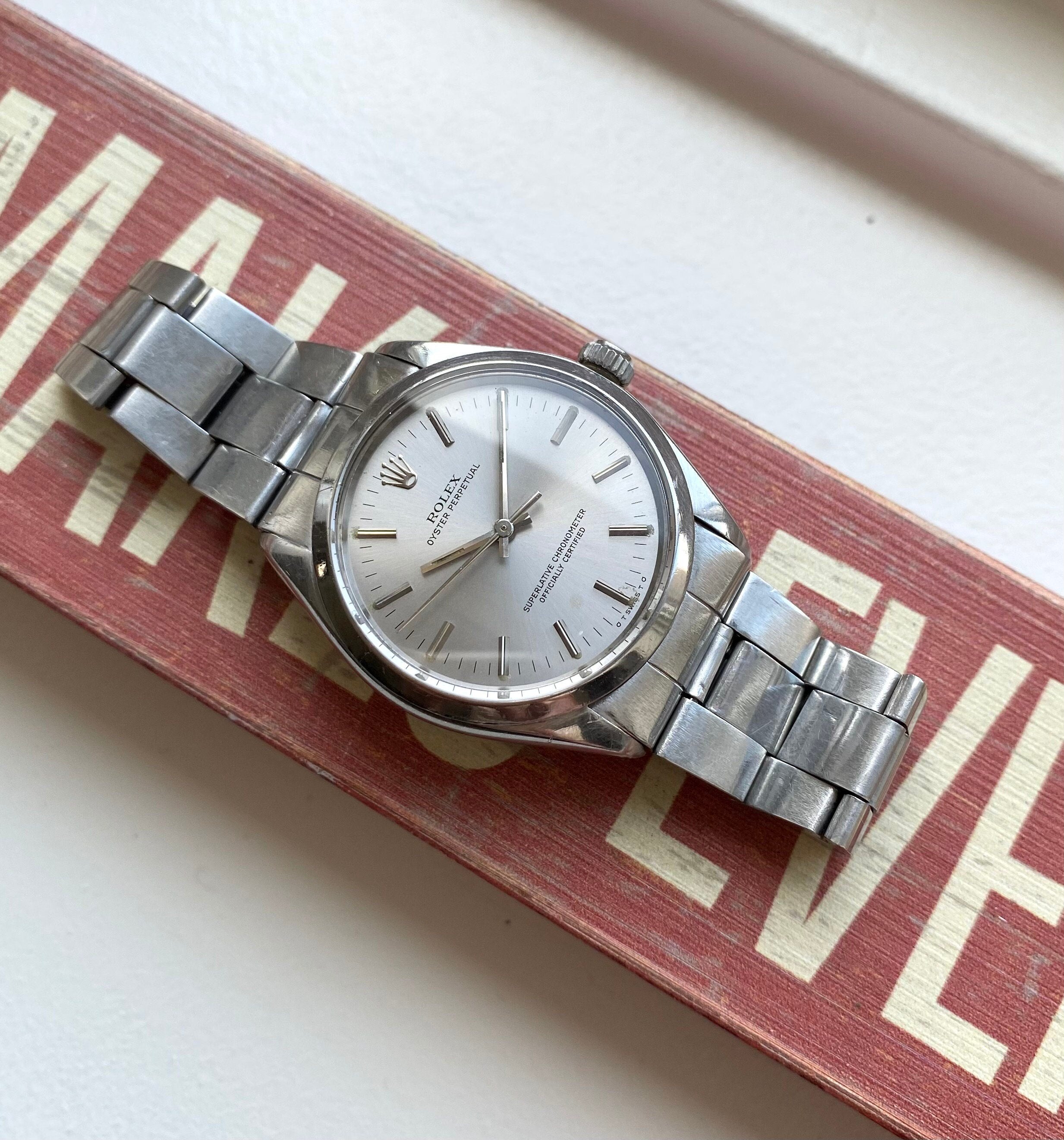 Vintage Rolex Oysterperpetual Ref 1002 Automatic Silver Sigma Dial 34mm Watch