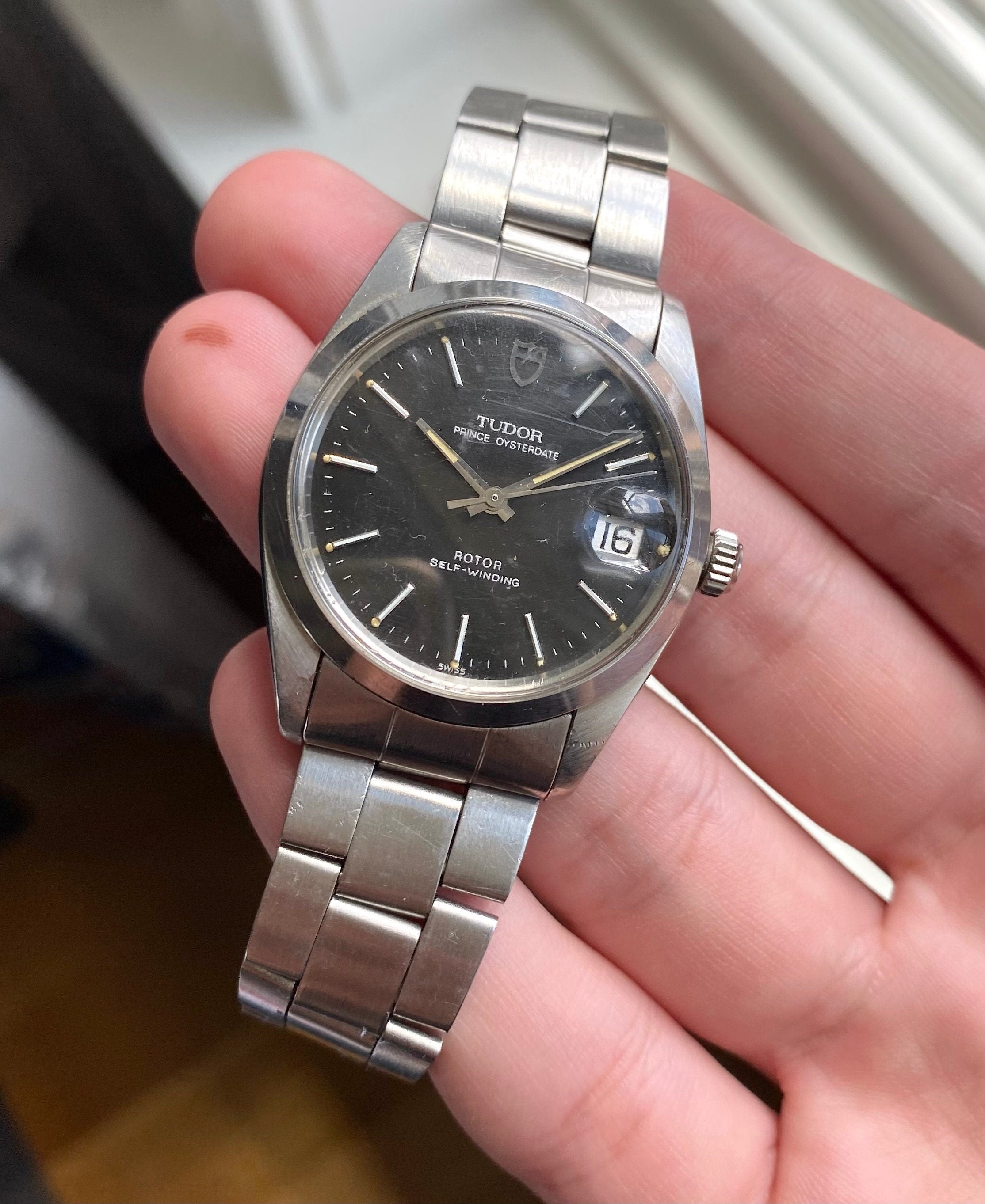 Vintage Tudor Prince Oysterdate 80s Ref 74000 Black Dial Automatic w/ Bracelet Watch