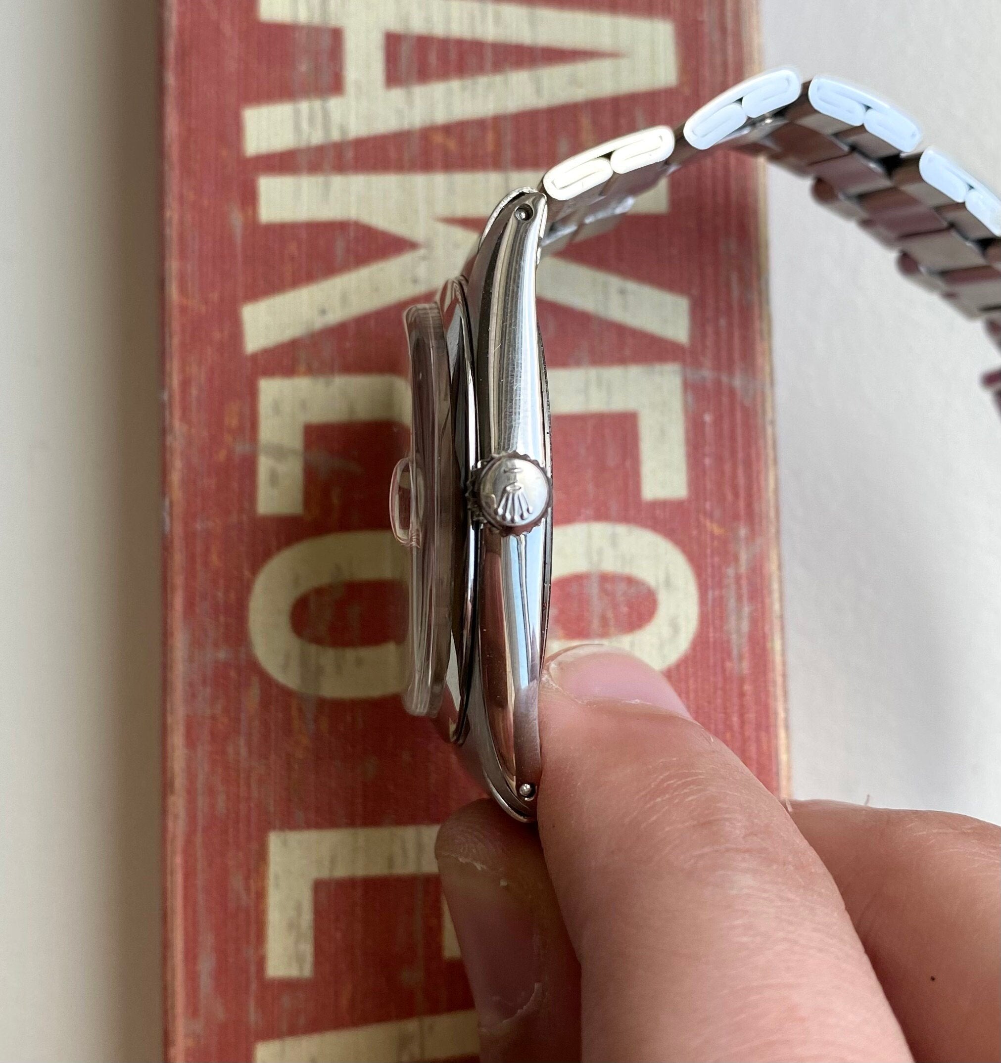 Vintage 60s Tudor Oysterdate Manual Wind Silver Rose Dial Oyster 34mm Watch