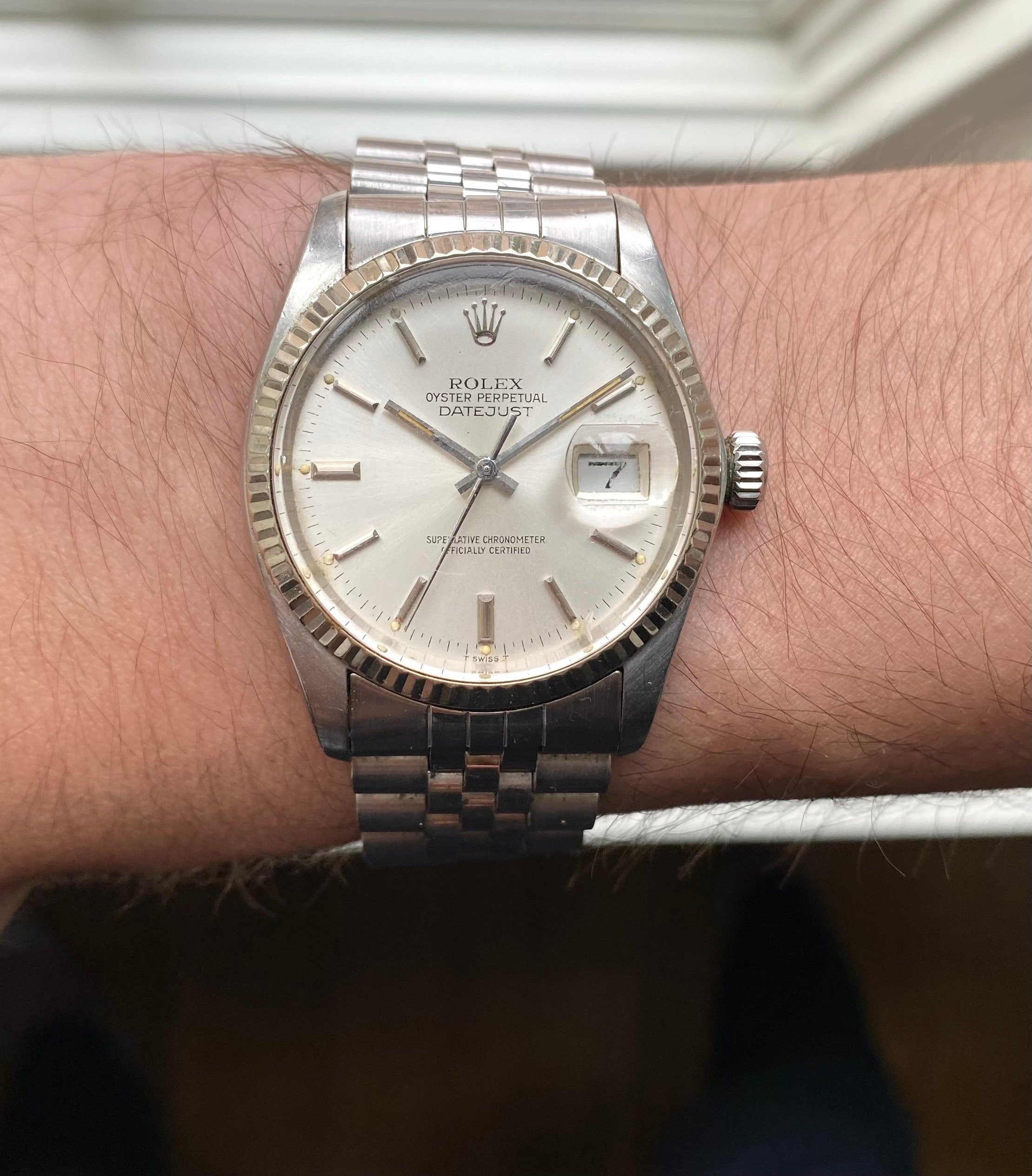 Vintage Rolex Datejust 80s Ref 16014 Silver Dial Quickset 36mm Serviced Watch