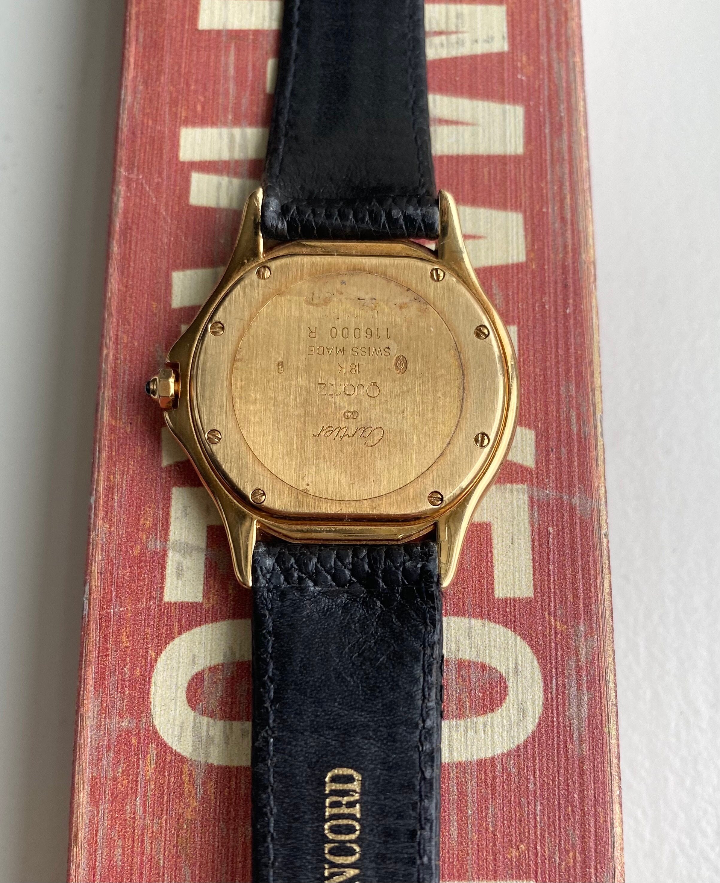 Cartier Cougar Rondo 18K Yellow Gold Cream Roman Numeral Dial Quartz Watch