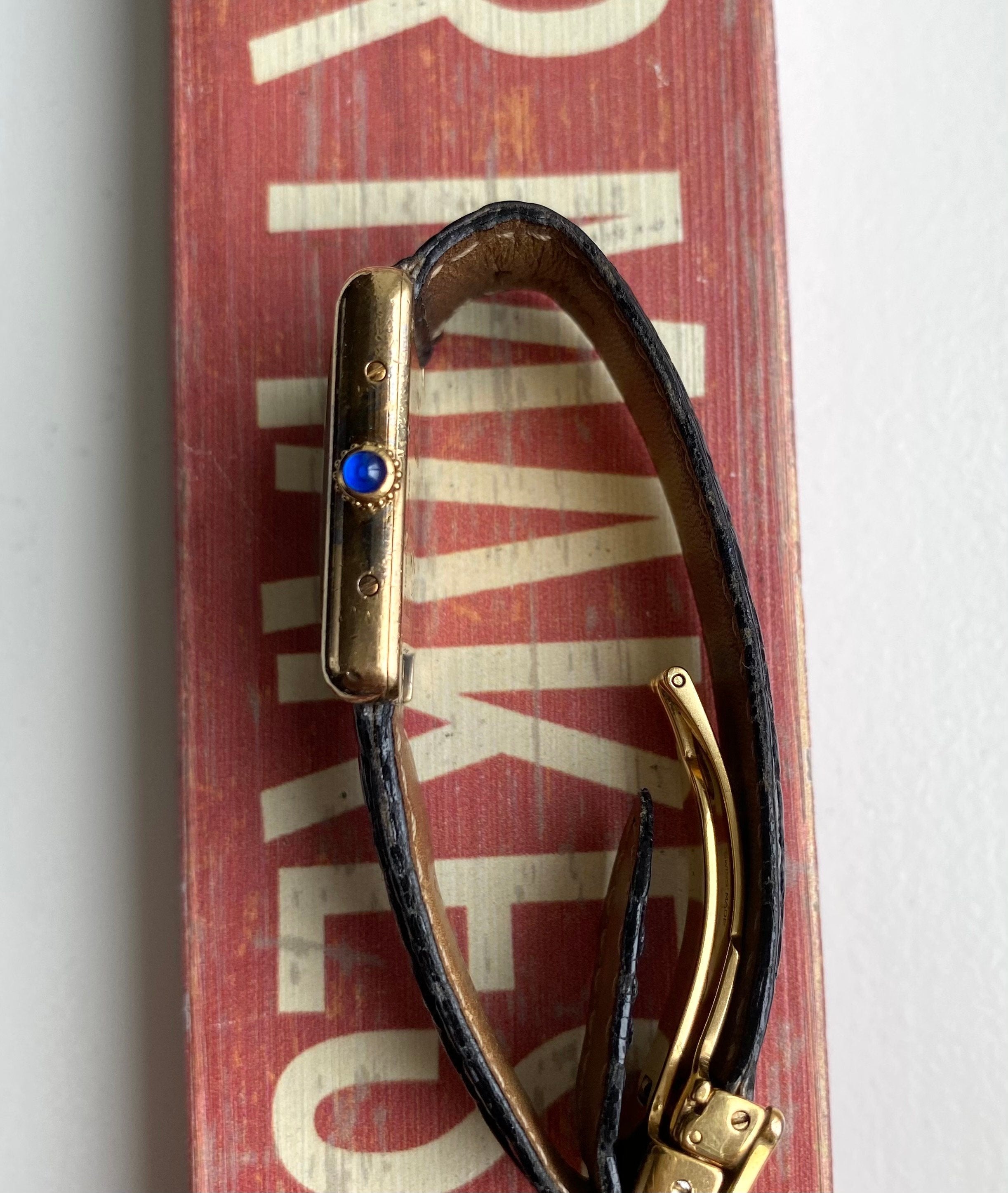 Vintage Cartier Tank Ref 2415 White Arabic Numerals 18K Gold Electroplated Watch