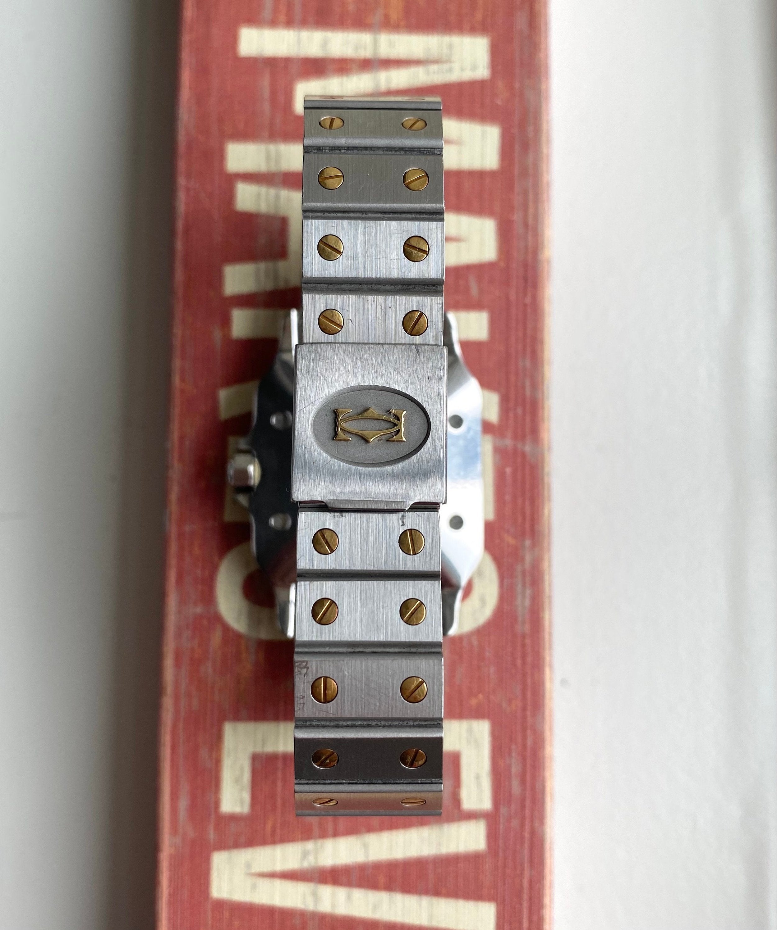 Cartier Santos 80s Ref 2961 Automatic Two Tone Grey Dial Steel Case 29mm Watch