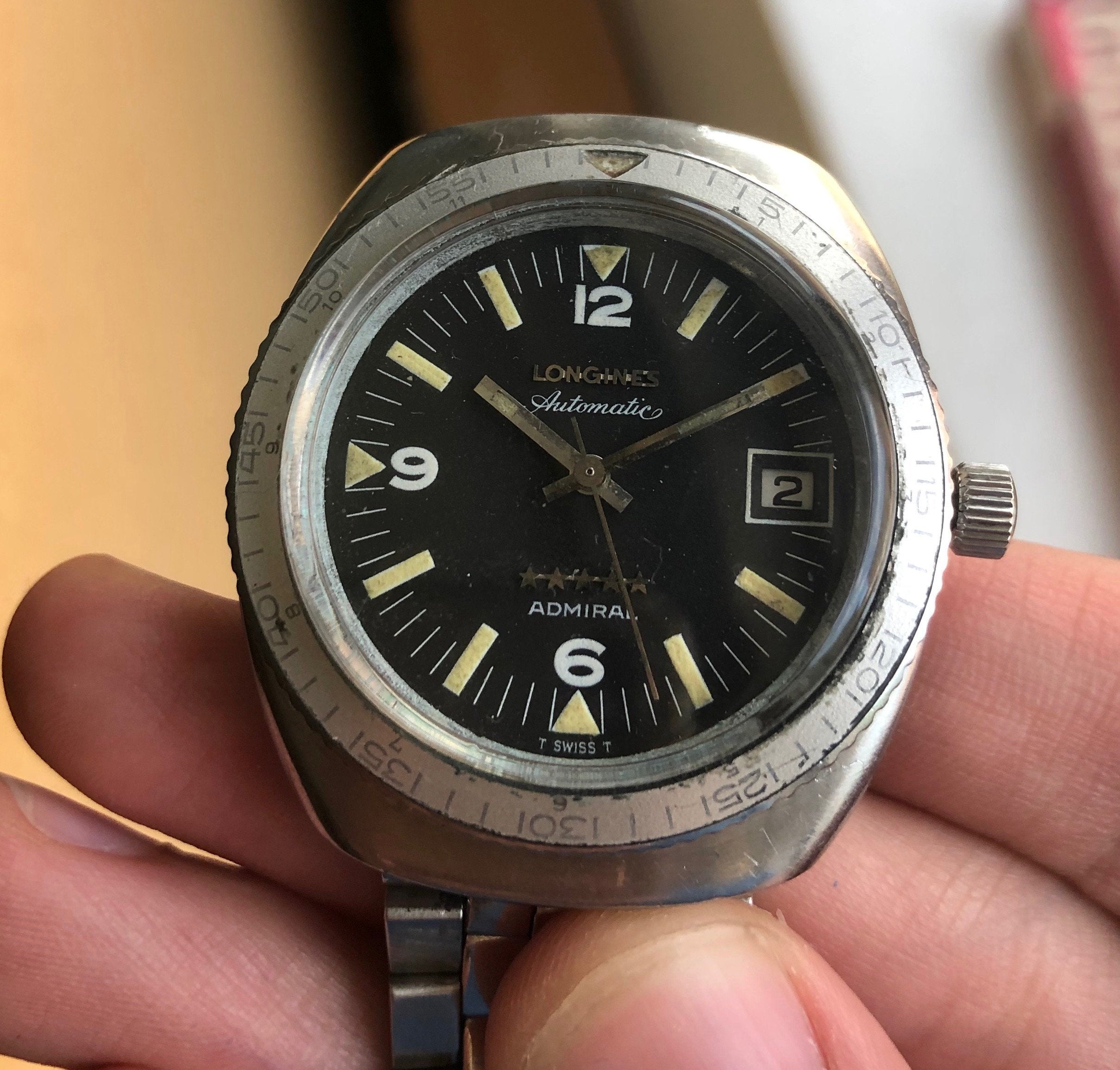 Vintage Longines Admiral Diver Stainless Steel Automatic w/ Bracelet Watch