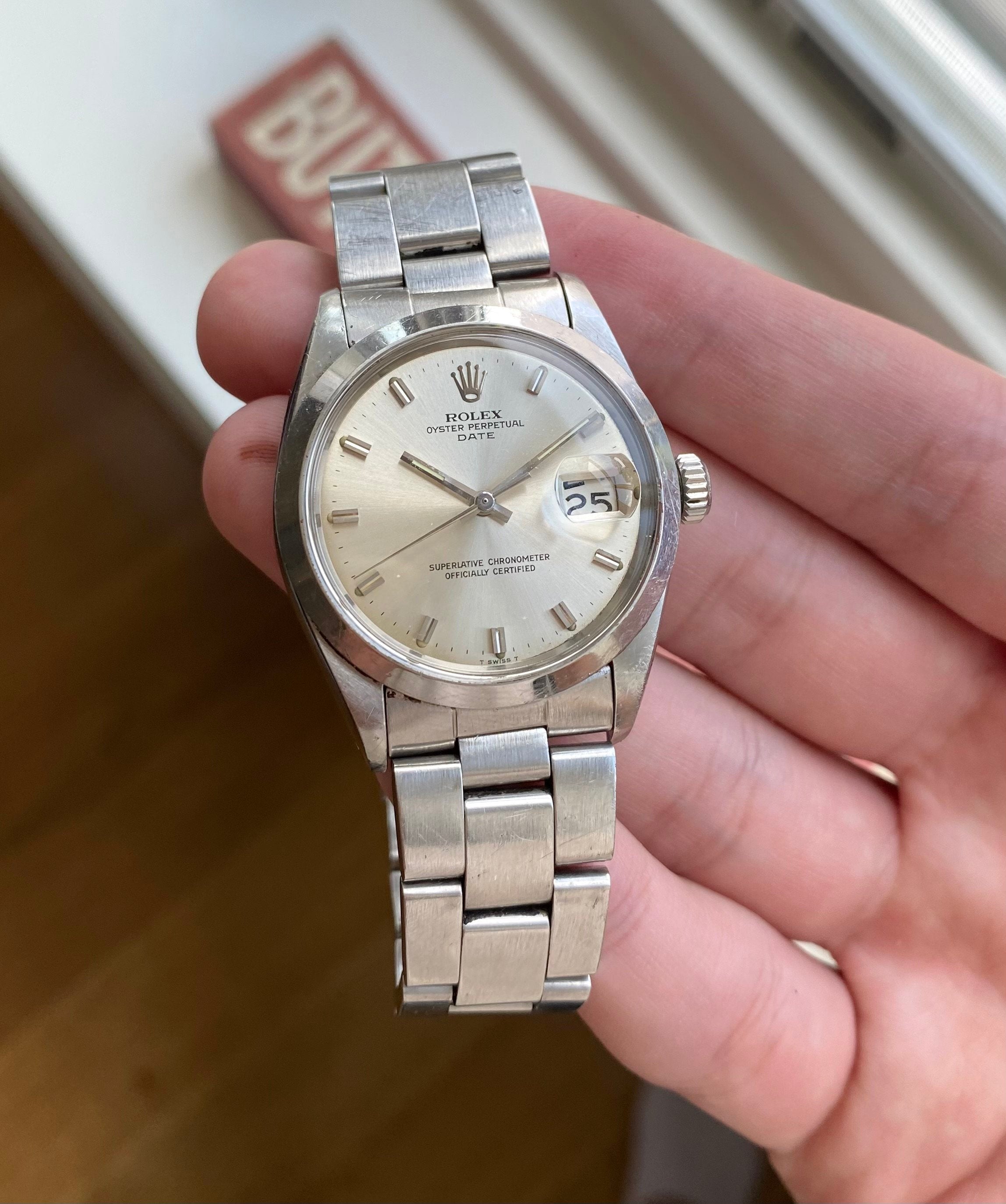 Vintage Rolex OP Date Automatic Ref 1500 Silver Dial 34mm Watch
