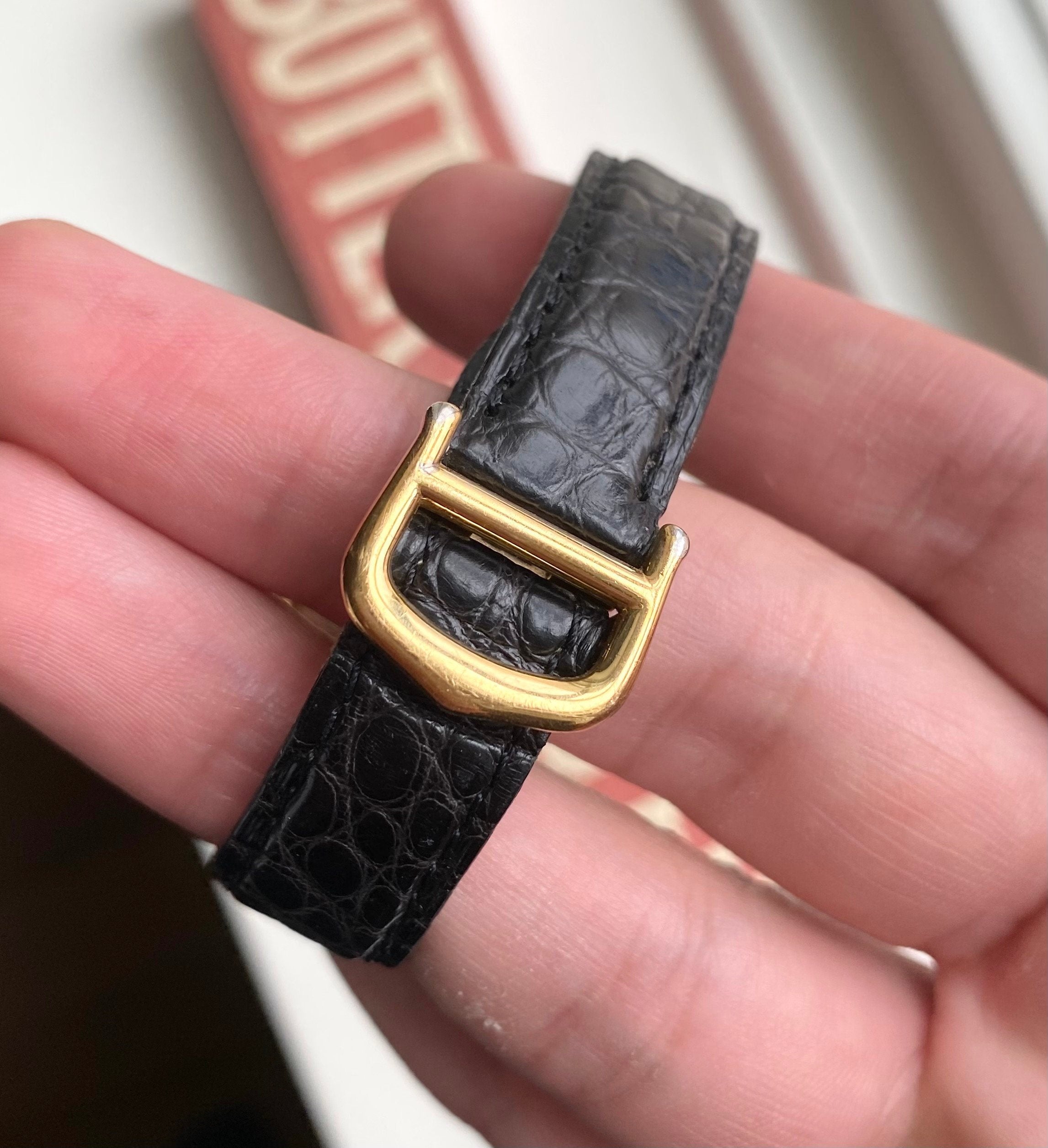 Vintage Cartier Tank Ref 2415 White Arabic Numerals 18K Gold Electroplated Watch