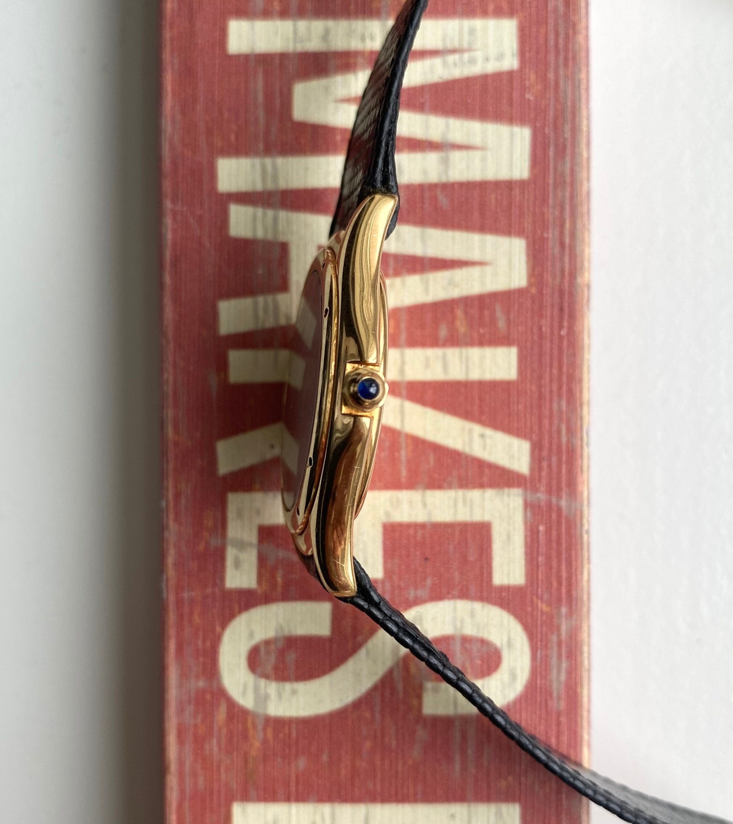 Cartier Cougar Rondo 18K Yellow Gold Cream Roman Numeral Dial Quartz Watch