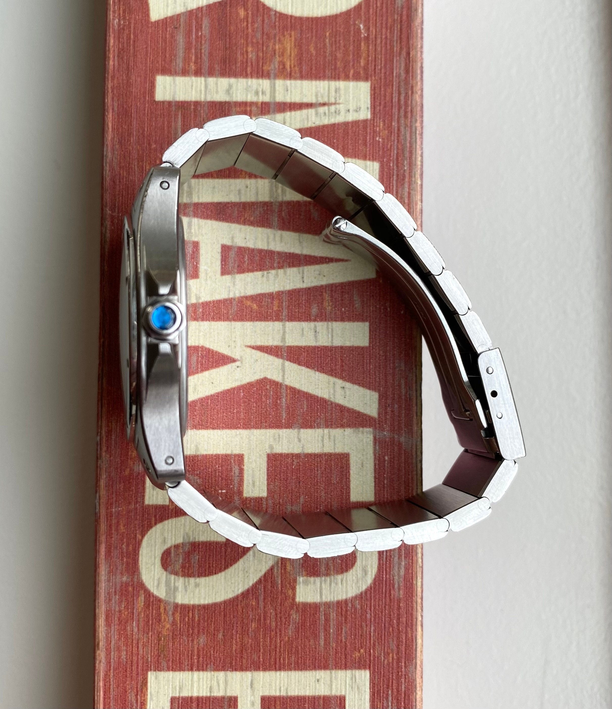 Cartier Santos Rondo Ref 1920 90s Automatic 33mm White Roman Numeral Dial Watch