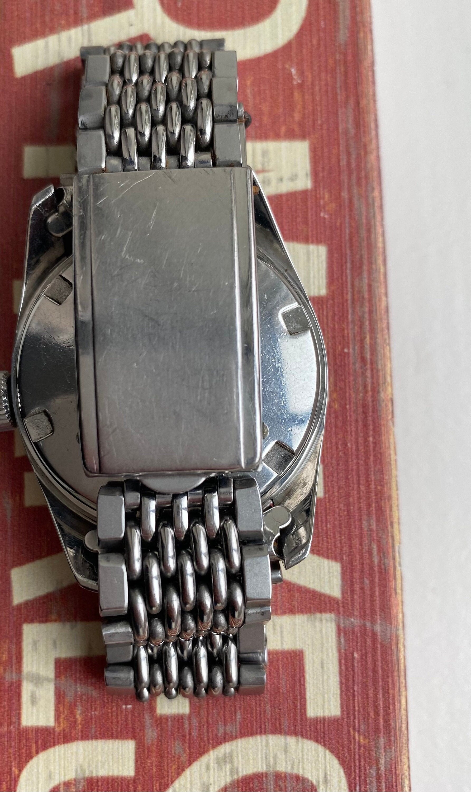 Vintage Constantina Diver Automatic Blue Dial Bakelite Bezel Steel Case Watch