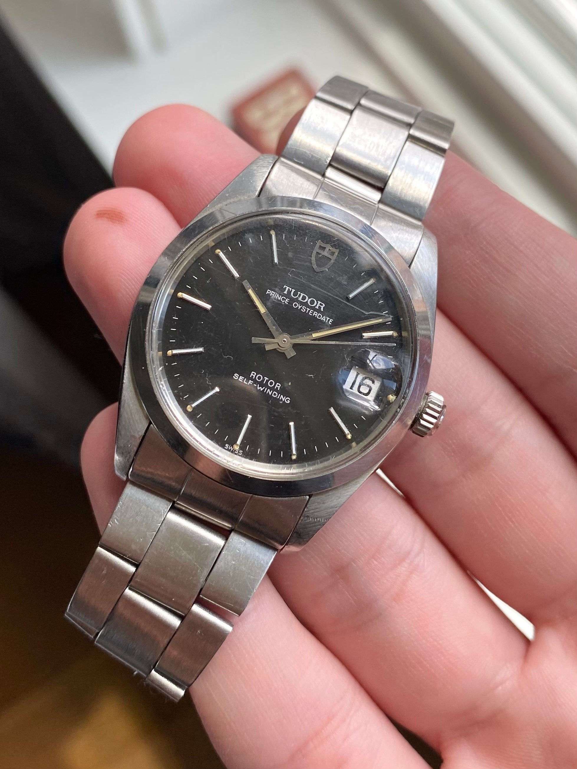 Vintage Tudor Prince Oysterdate 80s Ref 74000 Black Dial Automatic w/ Bracelet Watch