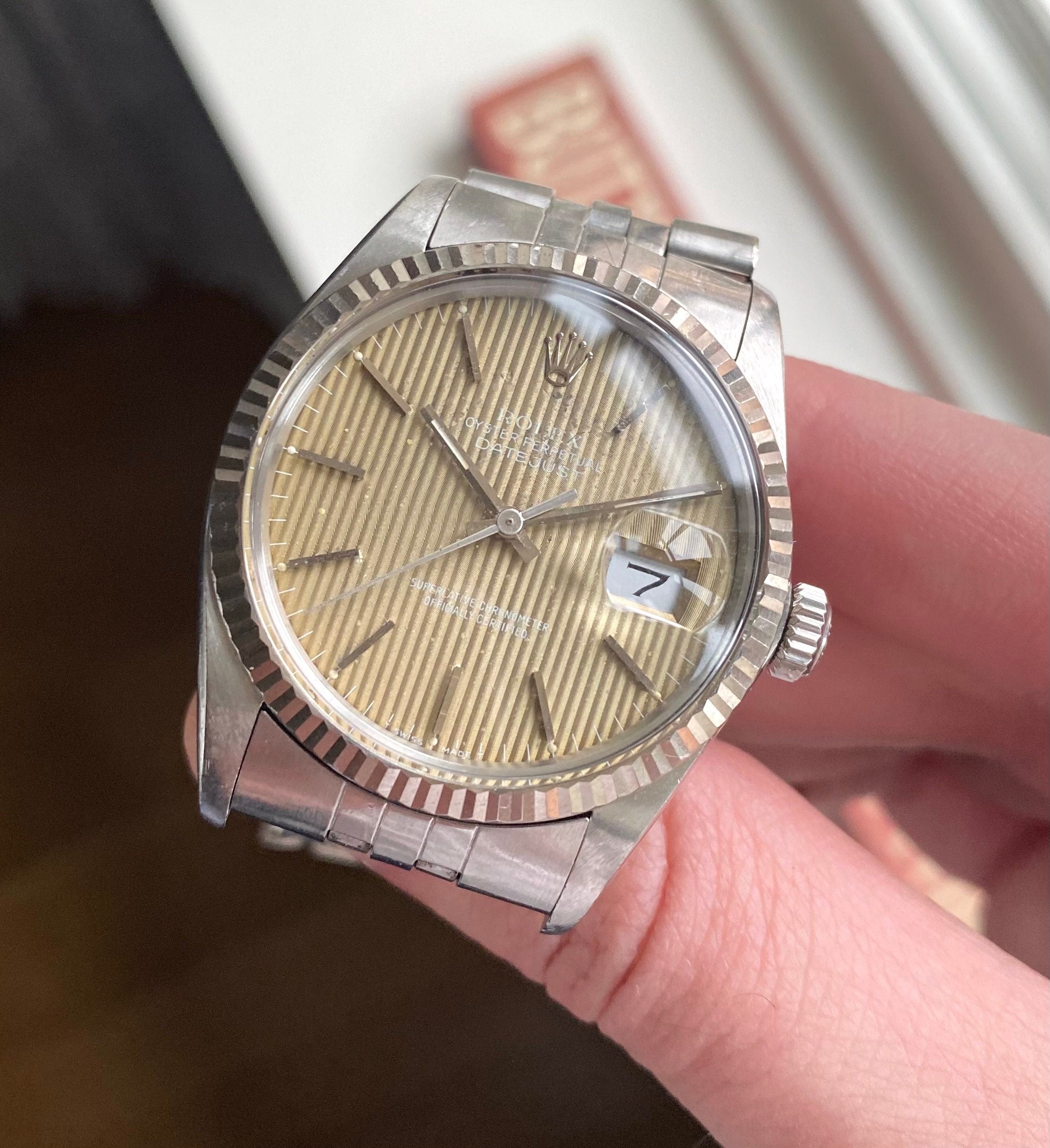 Datejust 80s Ref 16014 “Booger Green” Tapestry Dial Quickset Date 36mm