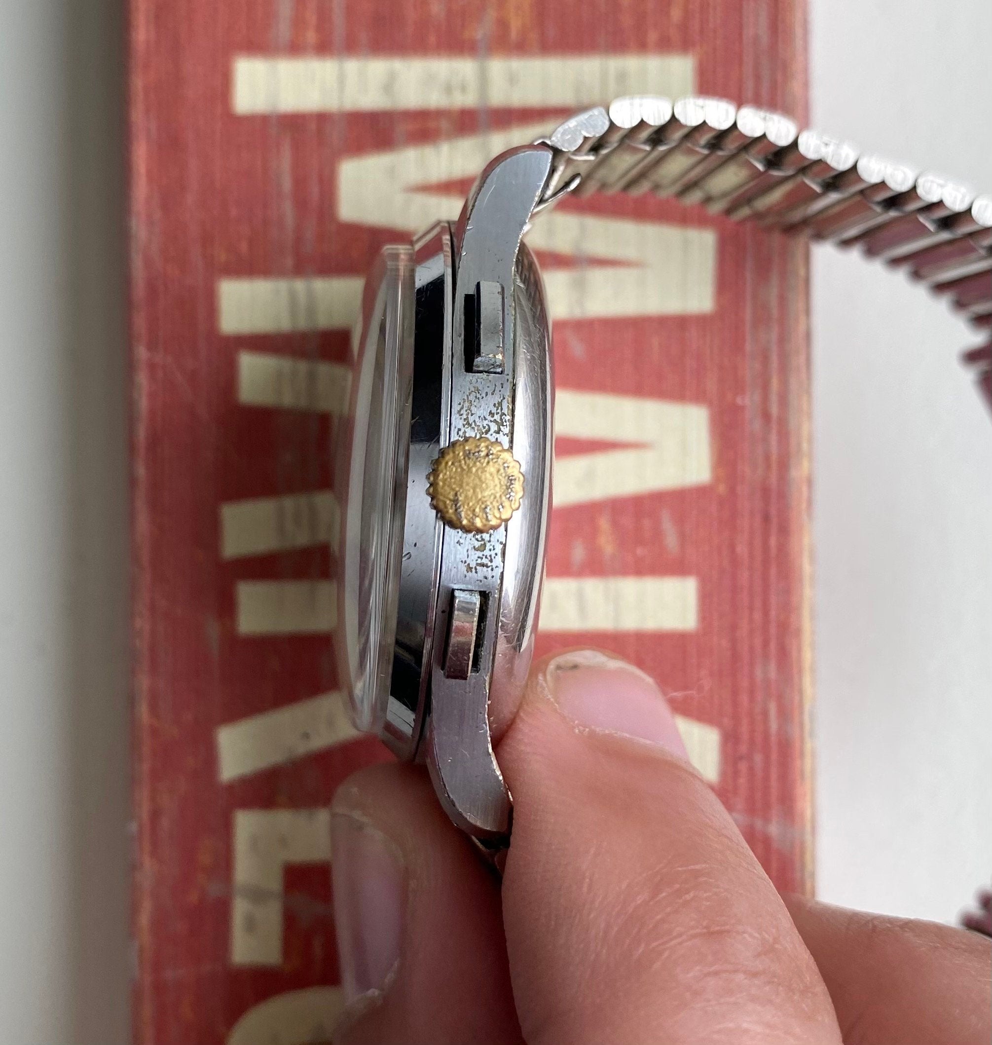 Vintage Clebar Chronograph Manual Wind Landeron 248 Silver Dial Chrome Watch