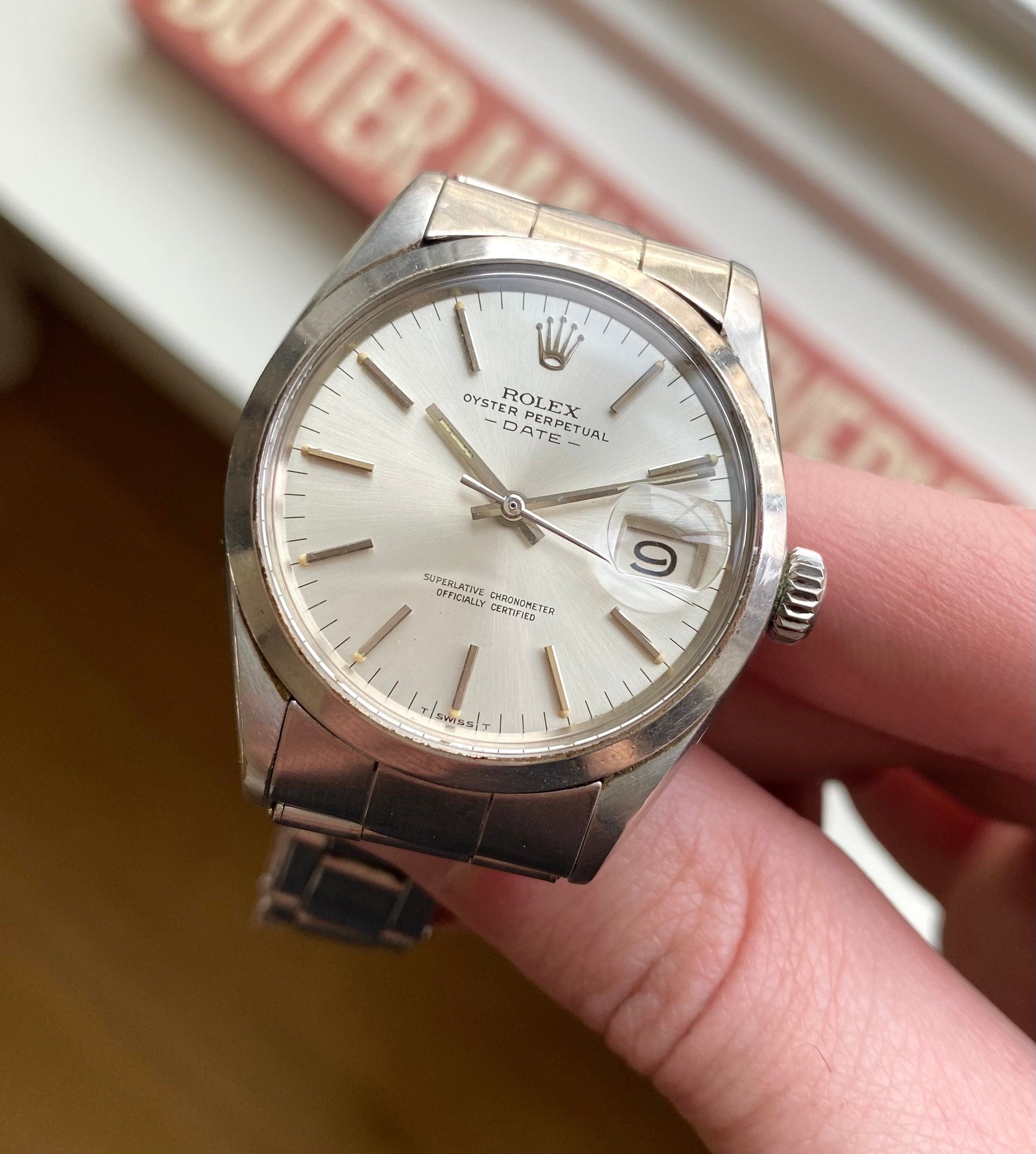 Vintage Rolex OP Date 70s Ref 1500 Silver Dial 34mm Watch