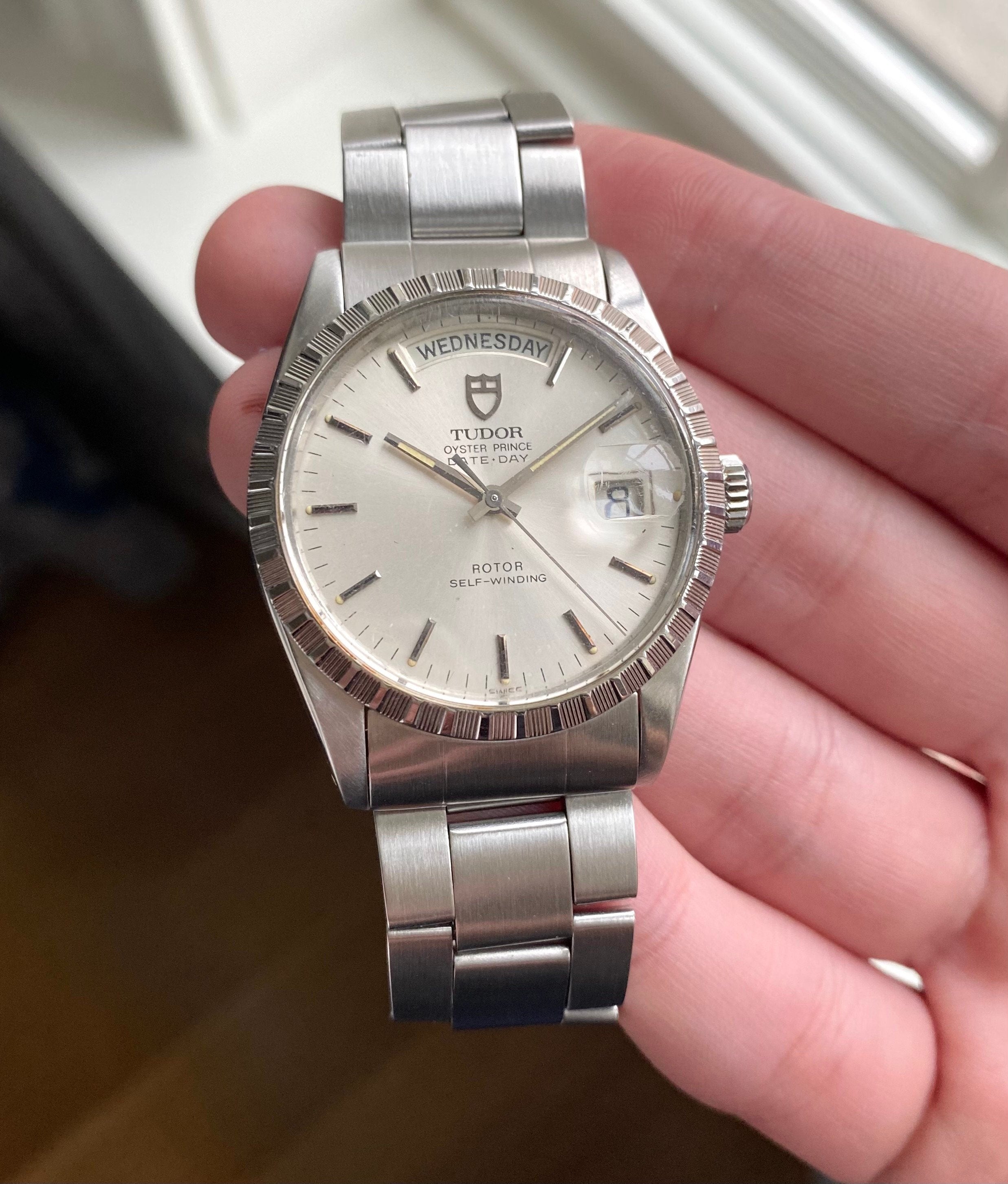 Tudor Oysterprince Date Day Ref 94510 Automatic Silver Dial Quickset 36mm Watch