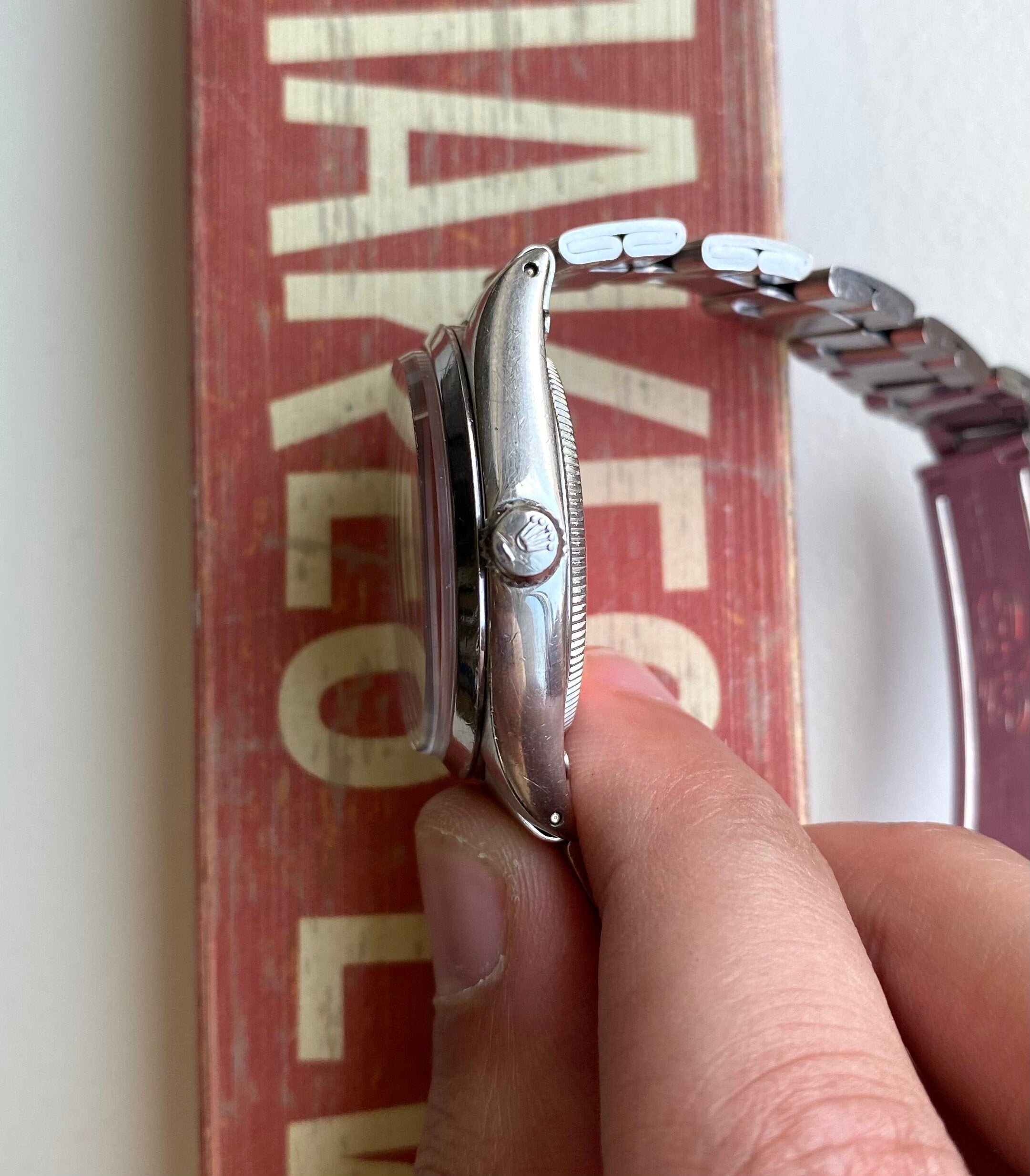 Vintage Rolex Oysterperpetual Ref 1002 Automatic Silver Sigma Dial 34mm Watch