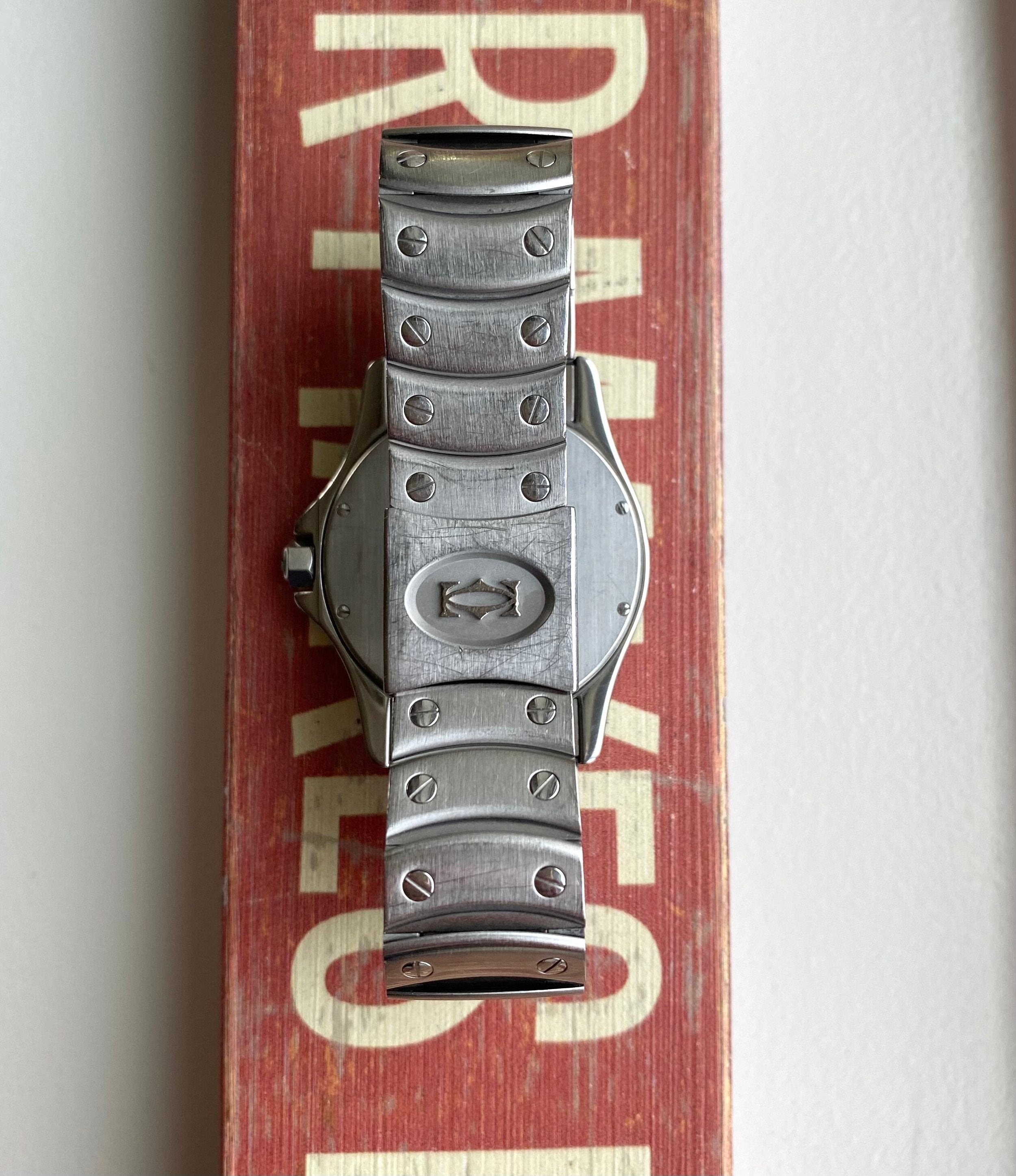 Cartier Santos Rondo Ref 1920 90s Automatic 33mm White Roman Numeral Dial Watch