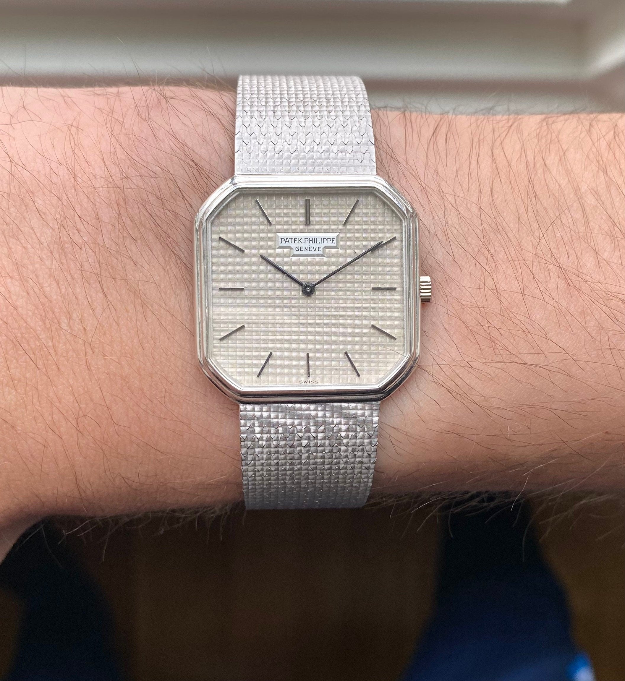 Vintage Patek Philippe 70s 18K White Gold Manual Wind White Dial w/ Bracelet