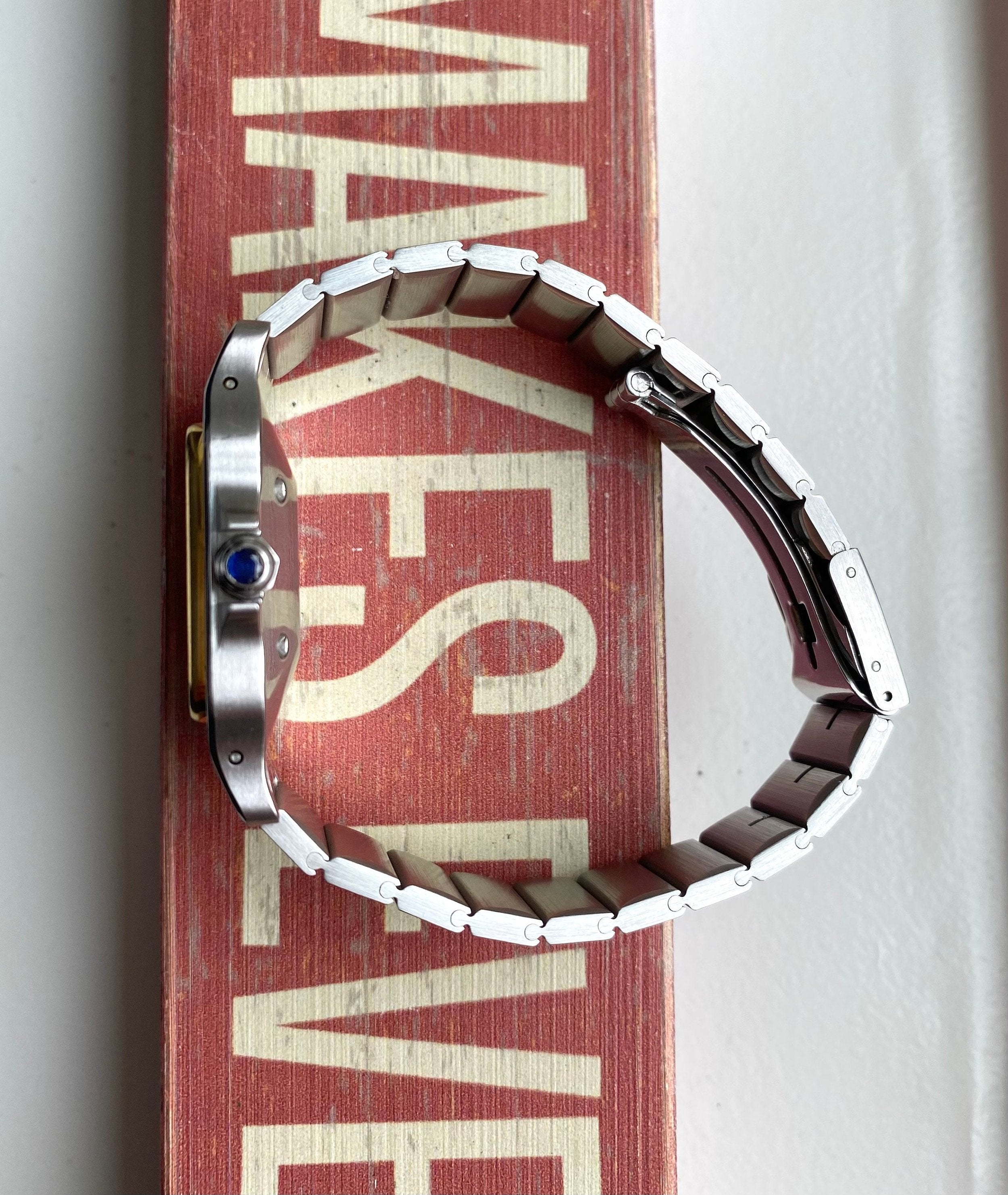 Cartier Santos 80s Ref 2961 Automatic Two Tone Grey Dial Steel Case 29mm Watch