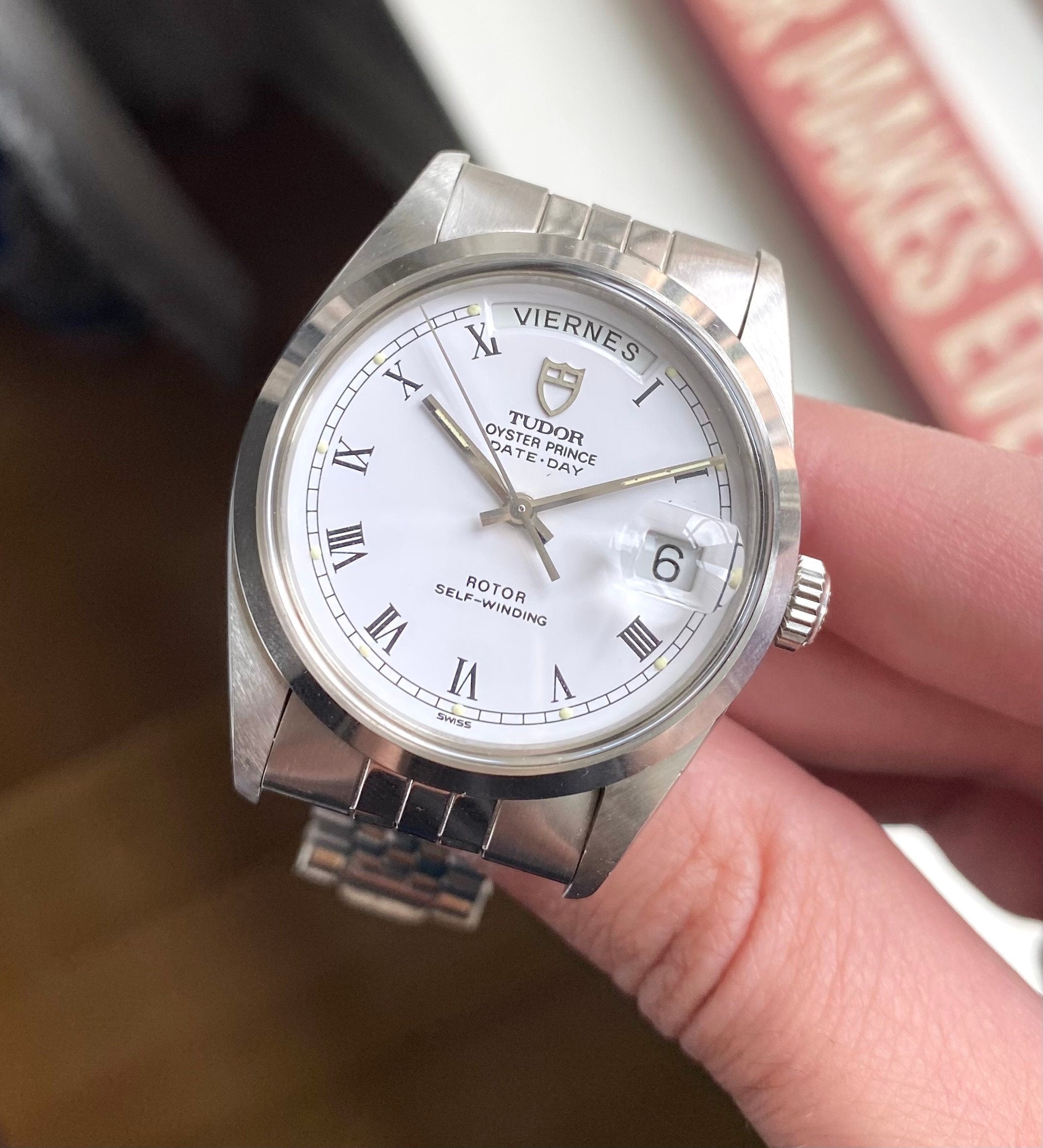 Tudor Oysterprince Date Day 80s Ref 94500 Automatic White Dial w/ Box and Papers Watch