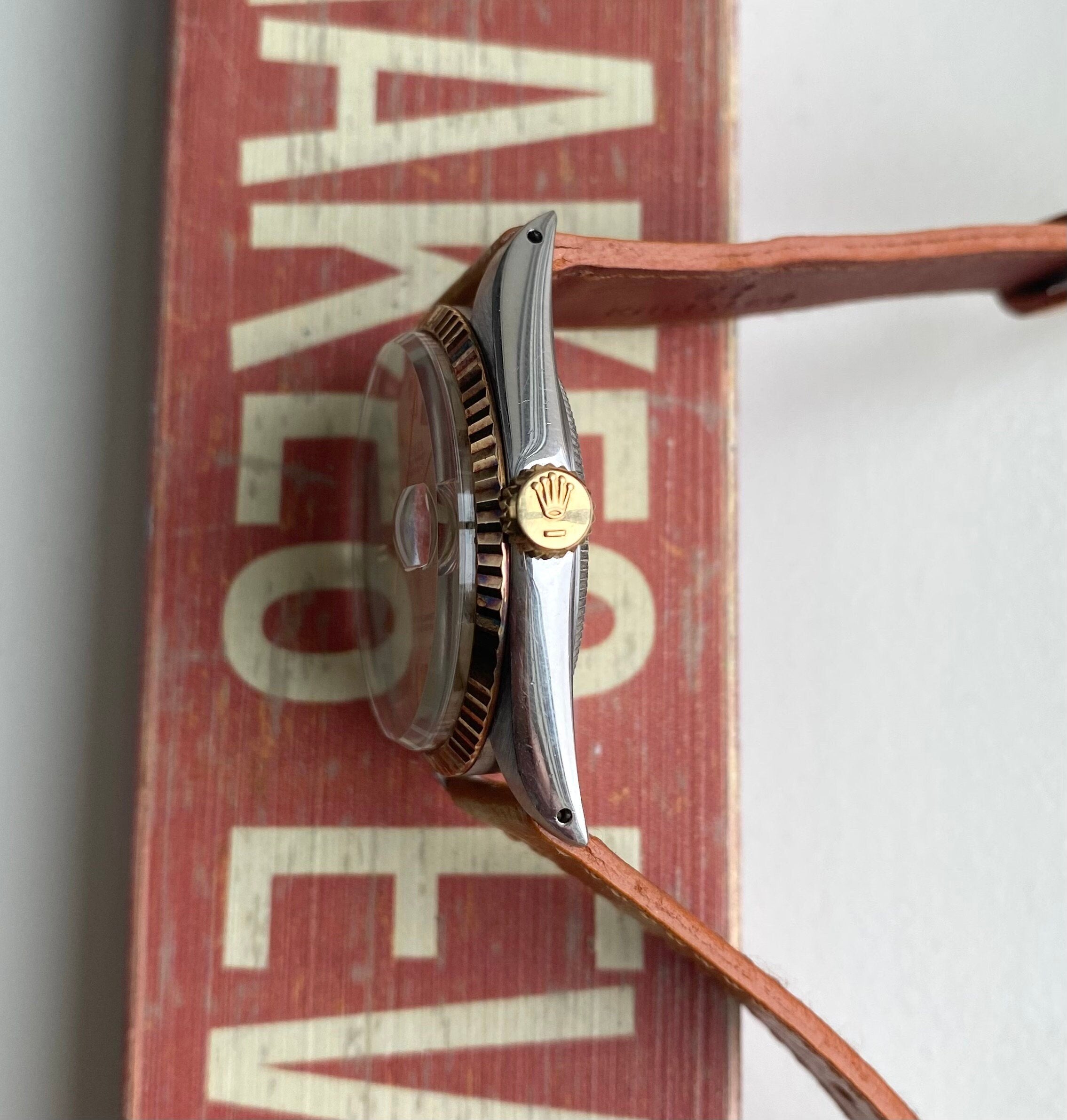 Vintage Rolex Datejust Ref 1601 70s Automatic Two Tone Champagne Dial 36mm Watch