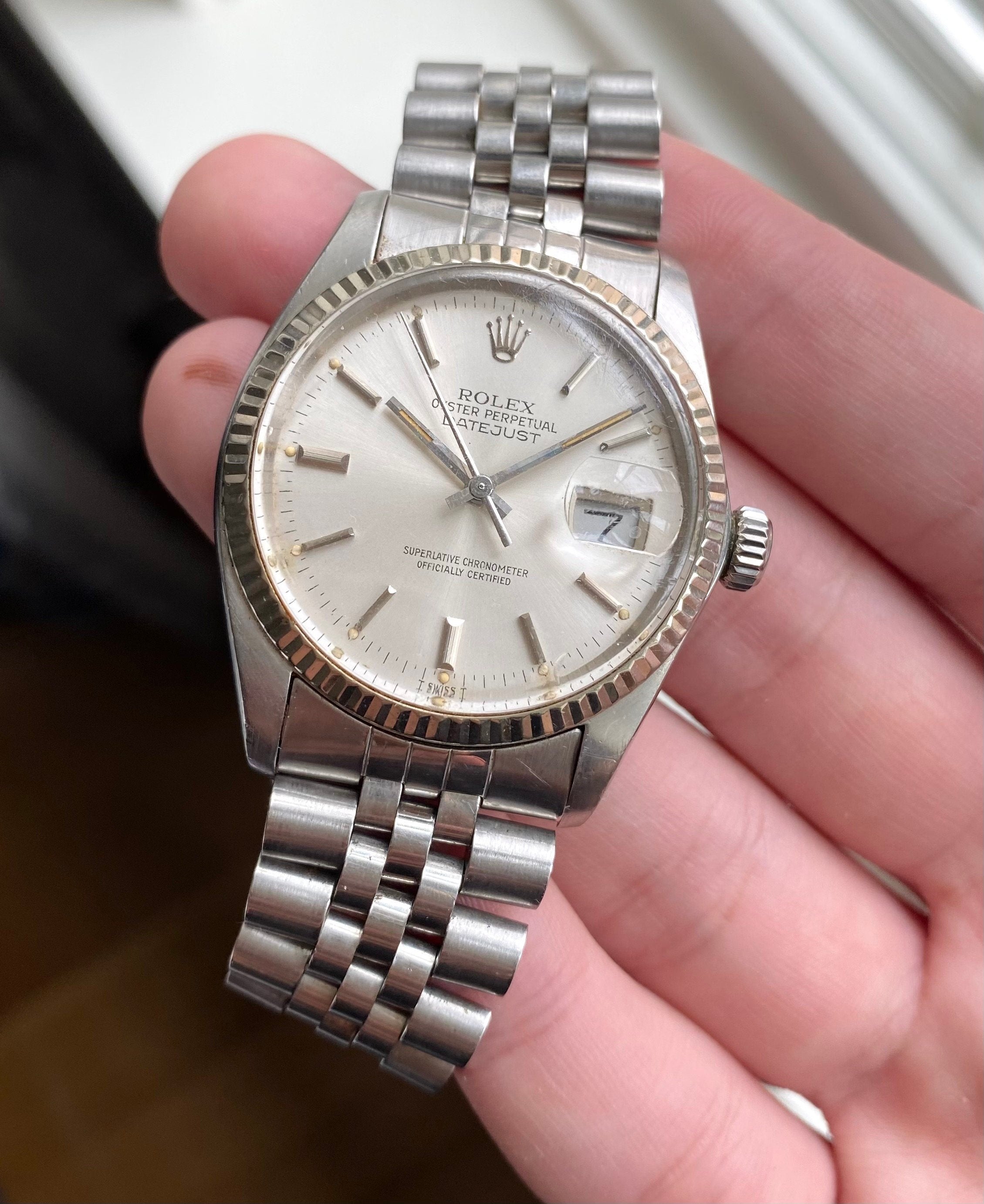 Vintage Rolex Datejust 80s Ref 16014 Silver Dial Quickset 36mm Serviced Watch