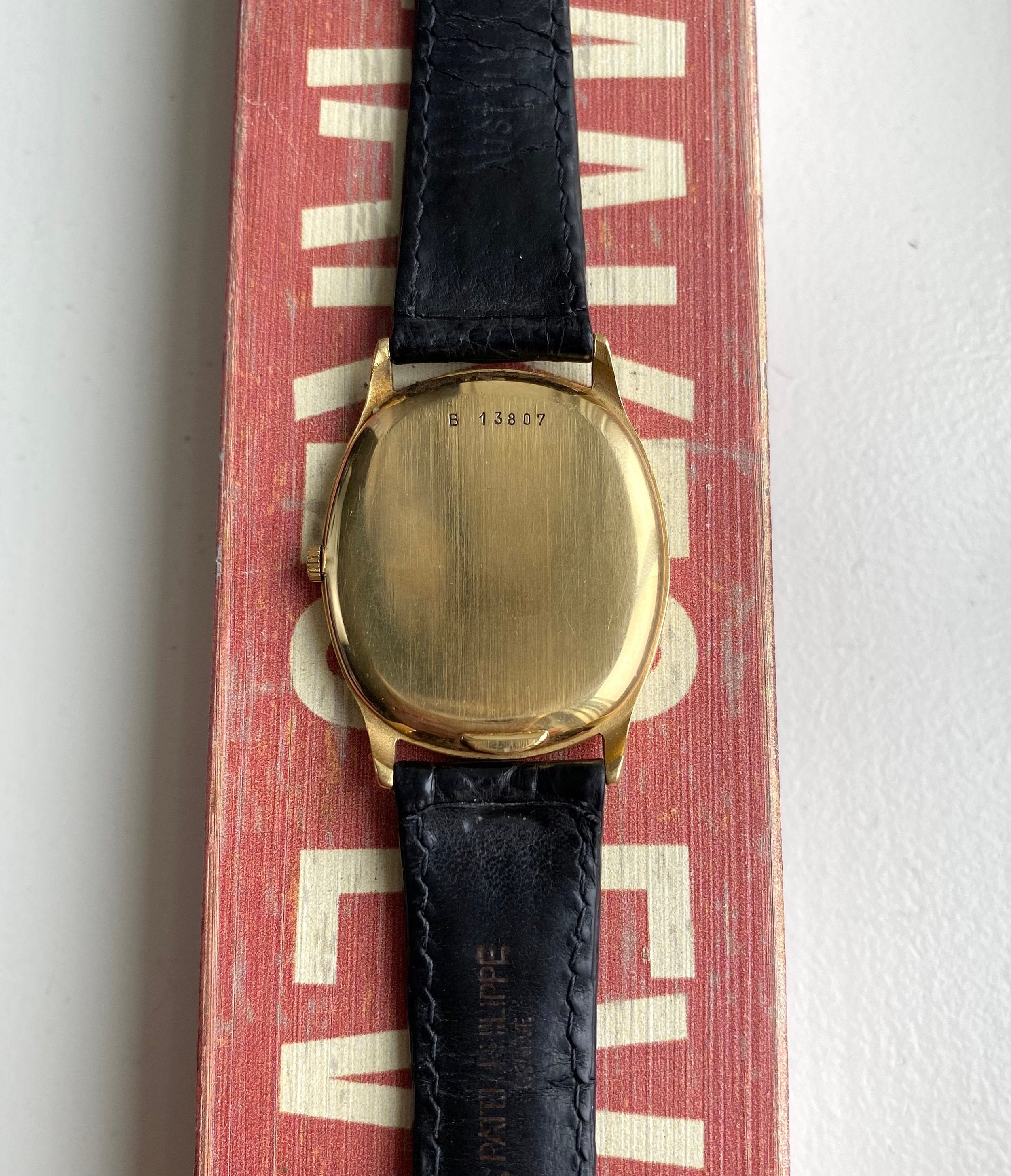 Vintage Audemars Piguet 70s Automatic 18K Yellow Gold Tank White Roman Dial Watch