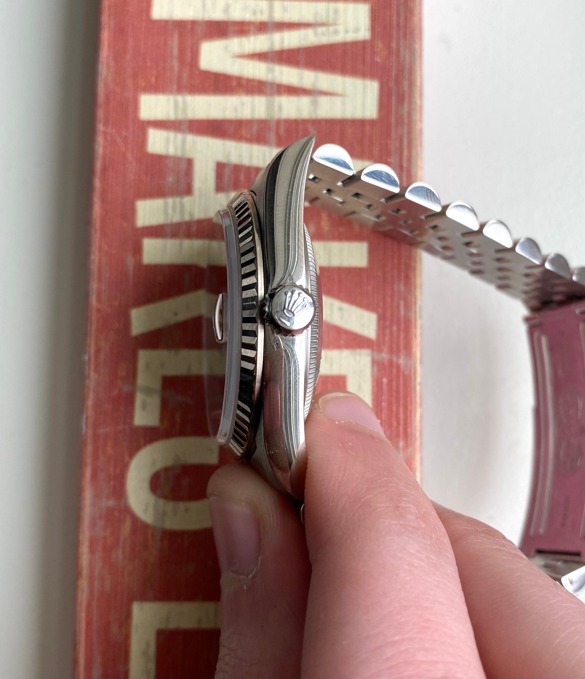 Rolex Datejust Ref 16234G 90s Factory Black Diamond Dial w/ Papers Watch