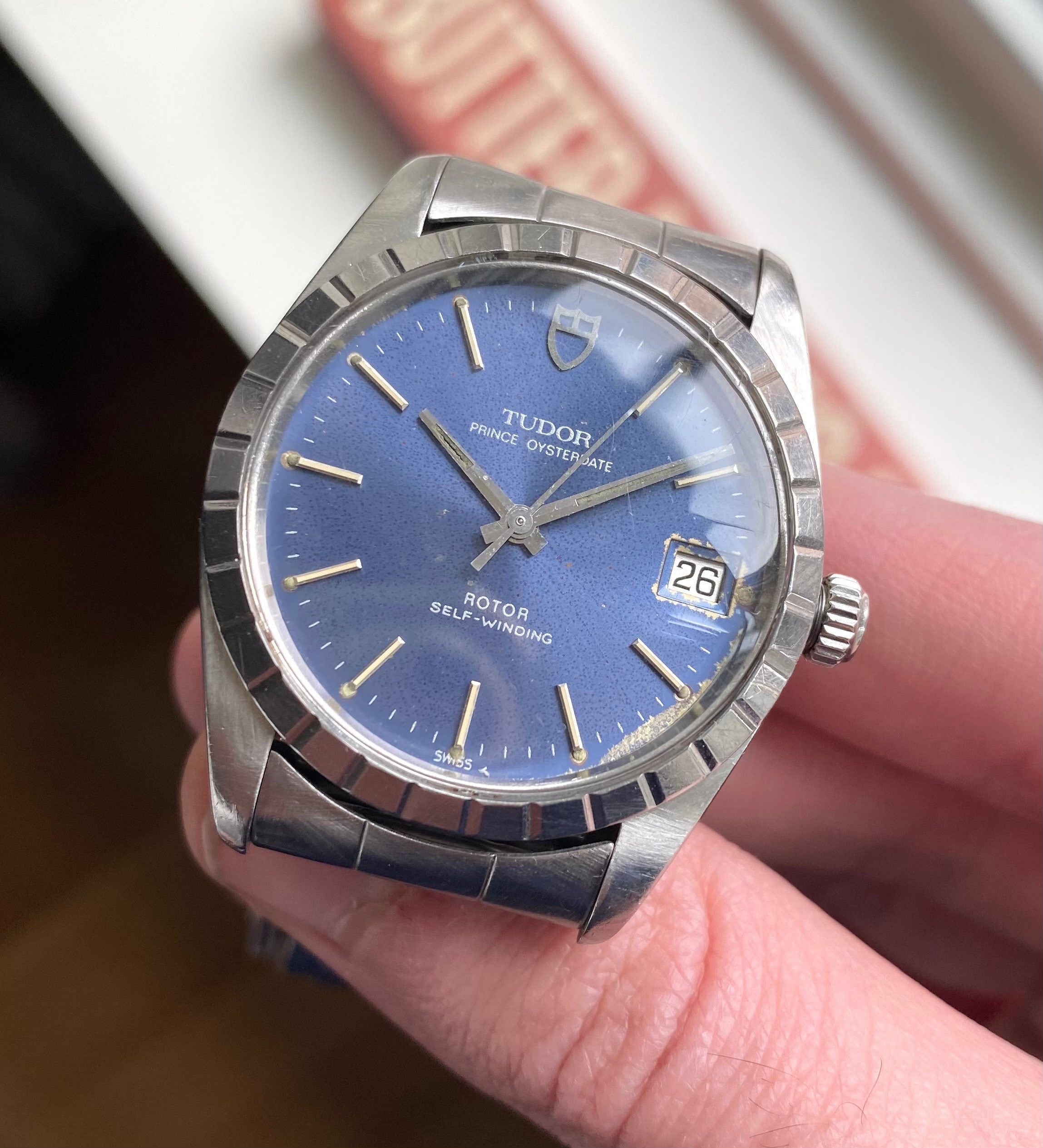 Vintage Tudor Prince Oysterdate 80s Ref 74000 Blue Dial Automatic Quickset Watch